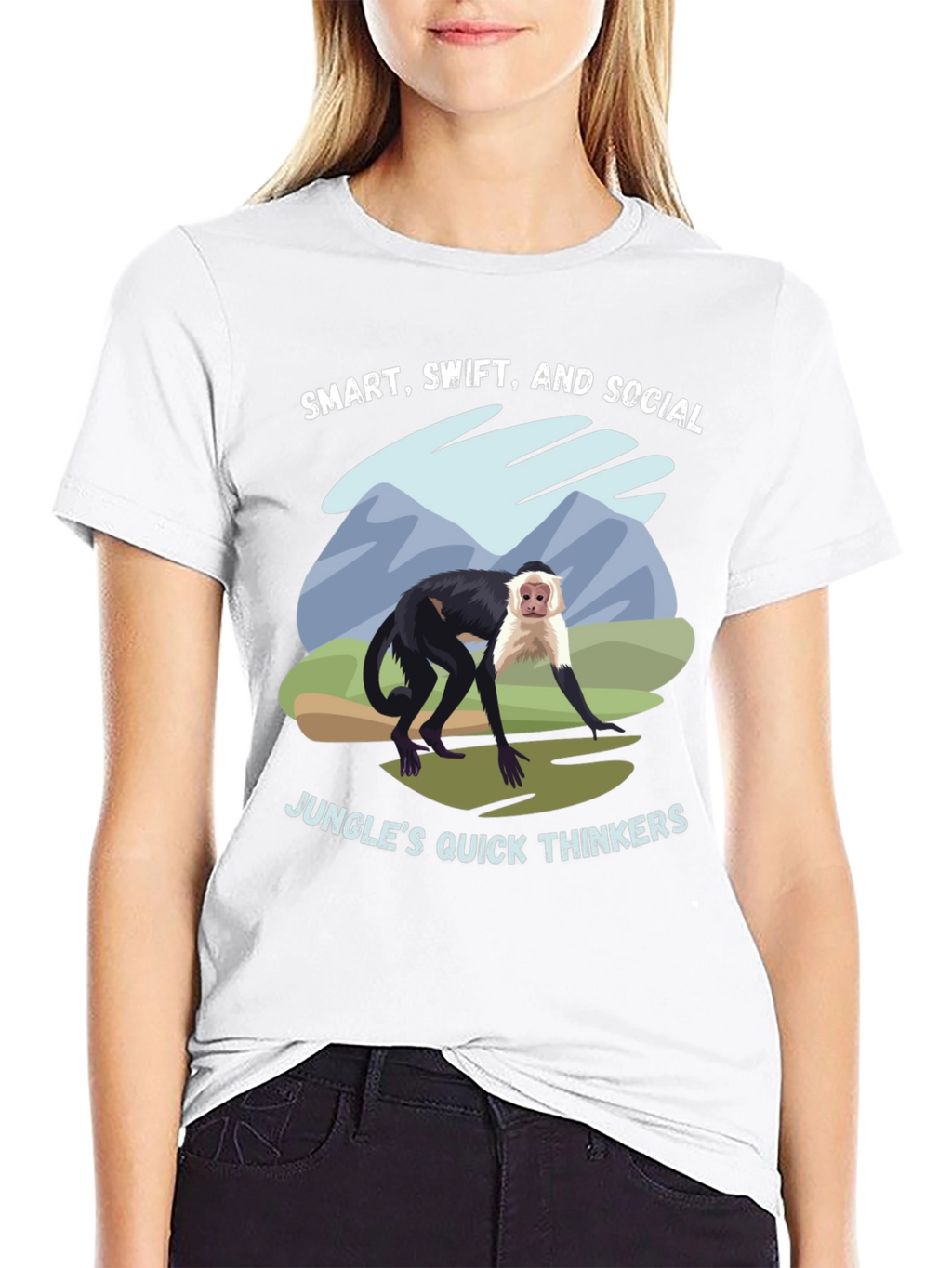 Smart Swift and Social Monkey Graphic T-Shirt