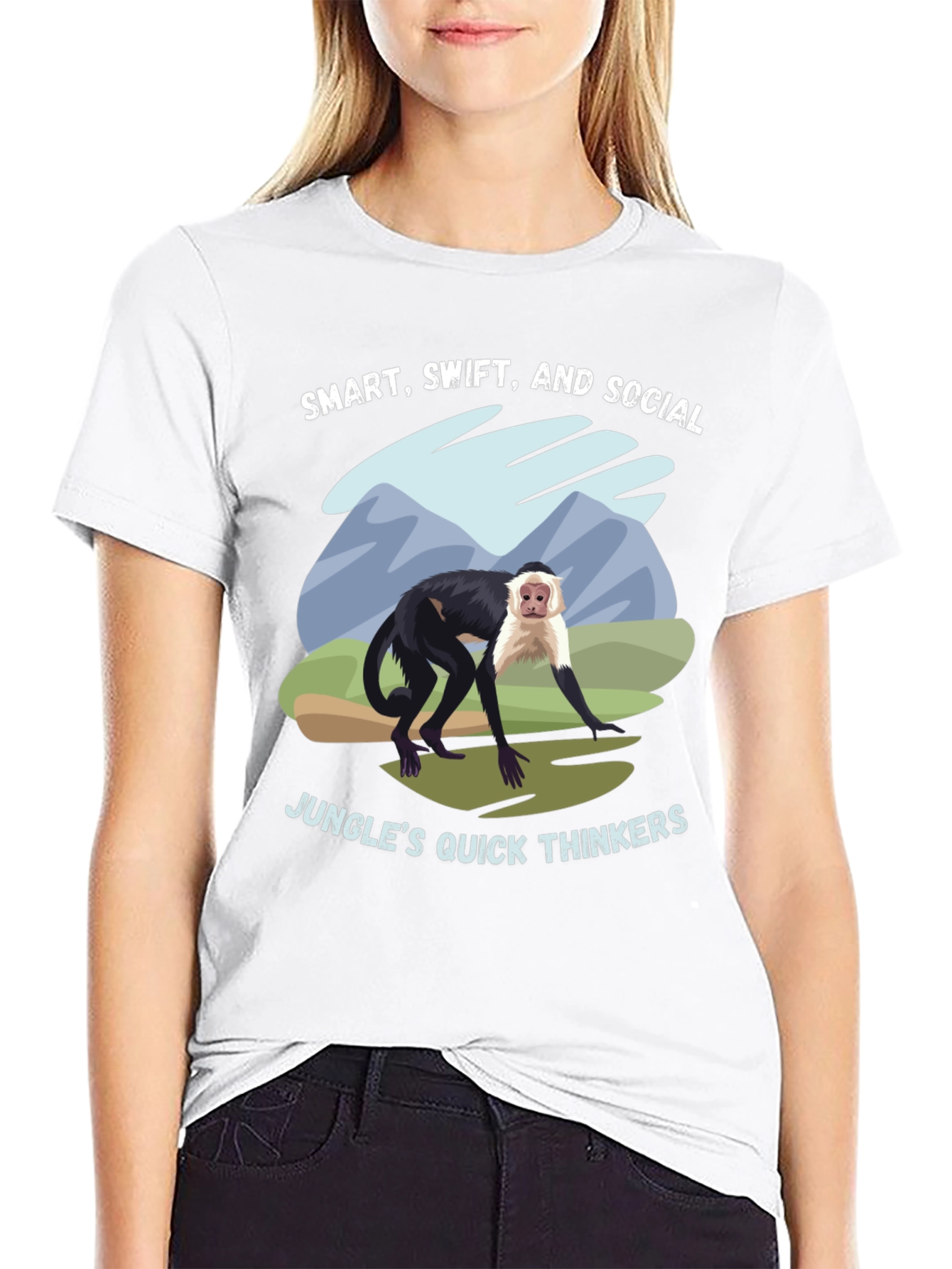 Smart Swift and Social Monkey Graphic T-Shirt
