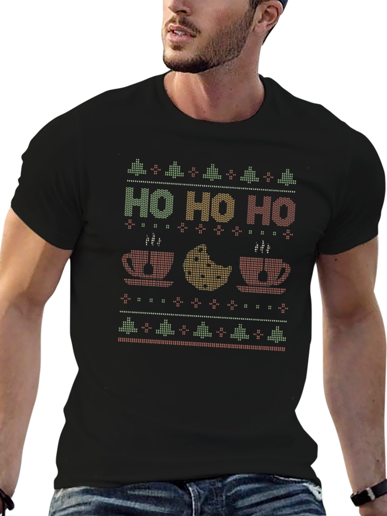 Festive Christmas Ho Ho Ho Graphic T-Shirt