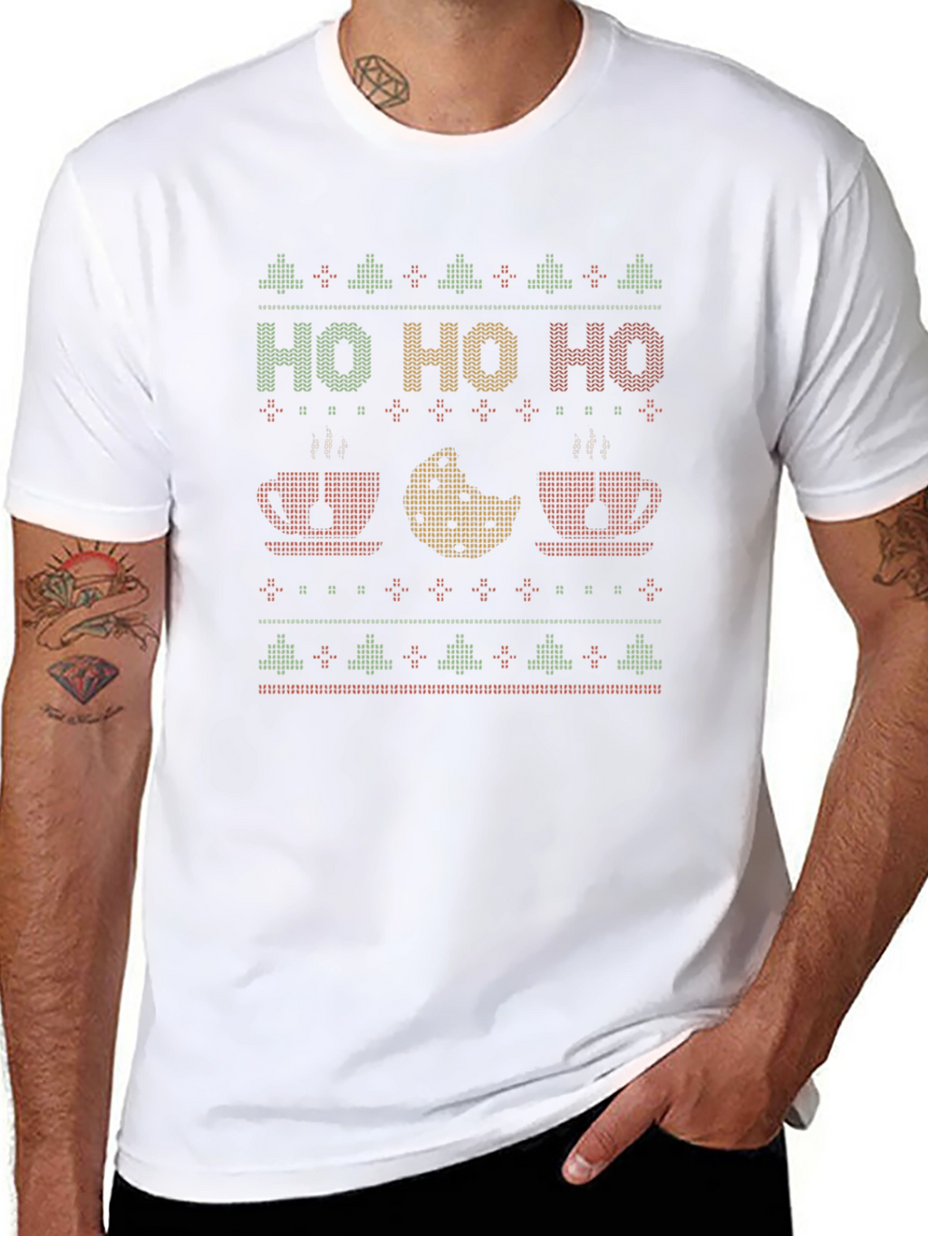 Festive Christmas Ho Ho Ho Graphic T-Shirt