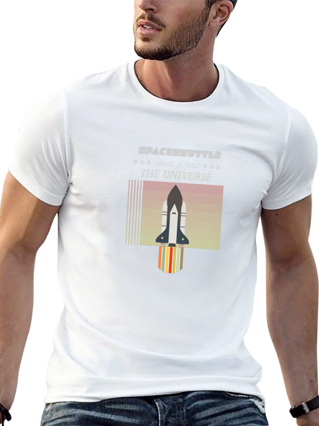 Space Shuttle Universe Graphic T-Shirt - Black