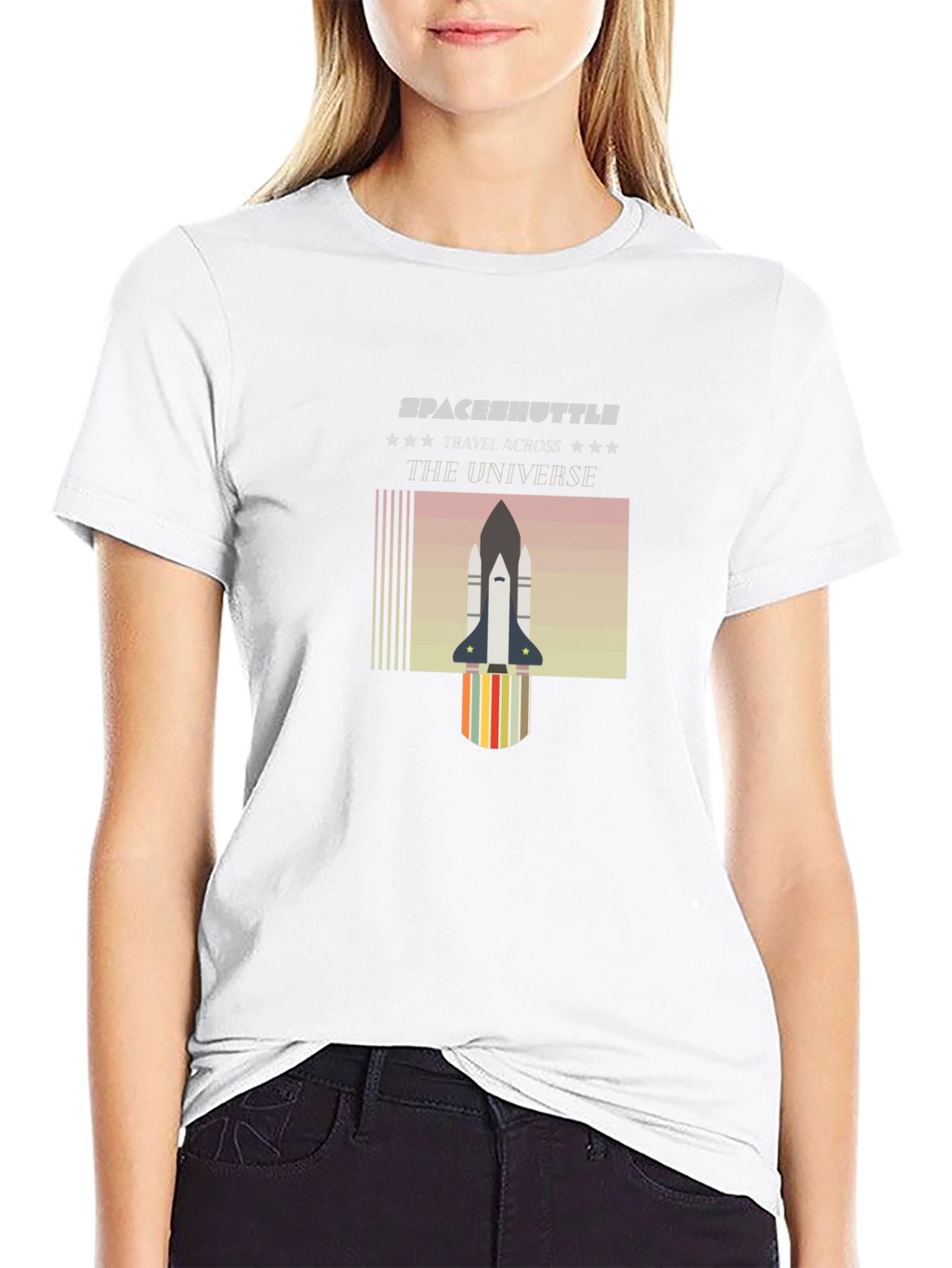 Space Shuttle Universe Graphic T-Shirt - Black