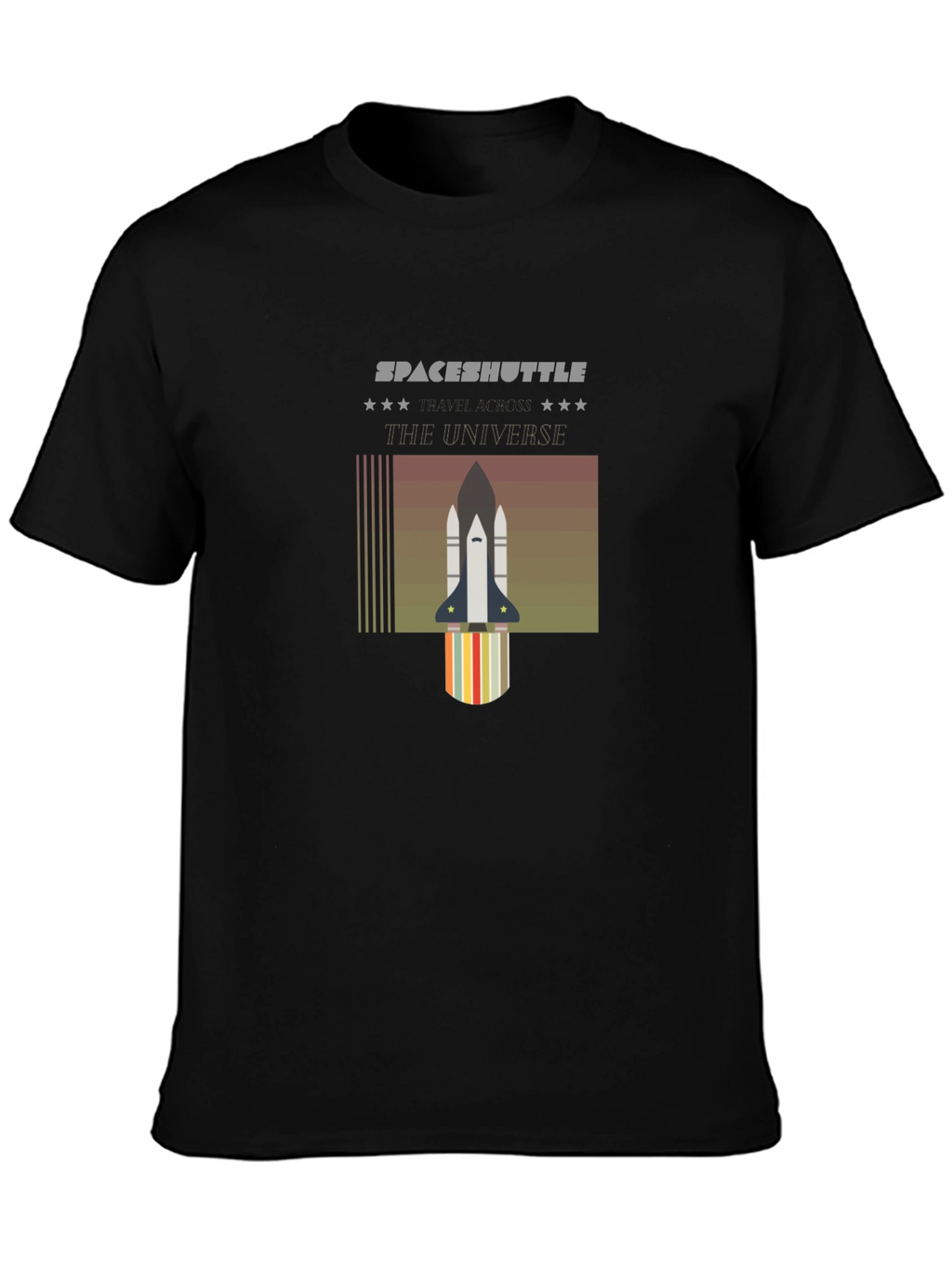 Space Shuttle Universe Graphic T-Shirt - Black