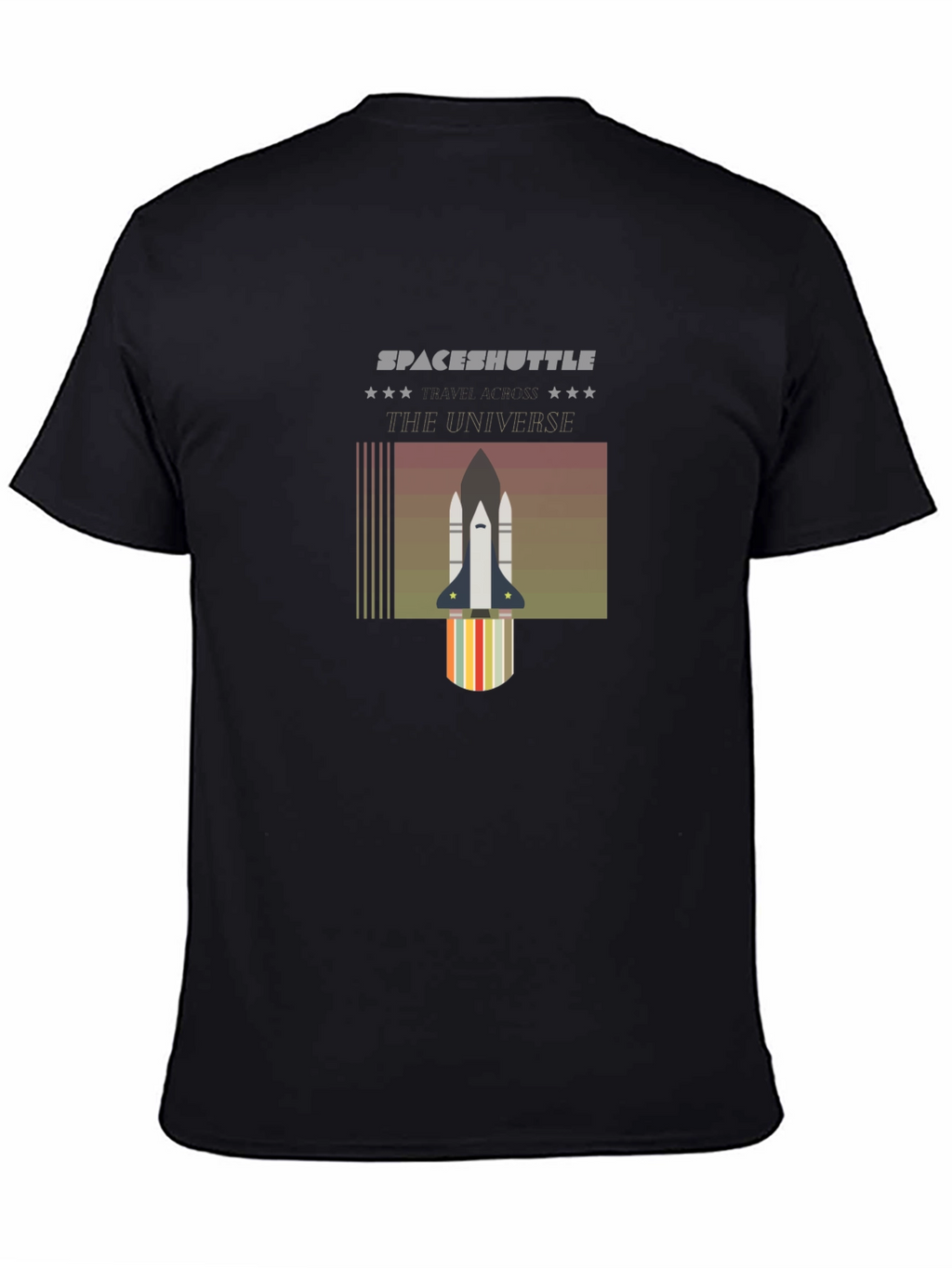 Space Shuttle Universe Graphic T-Shirt - Black