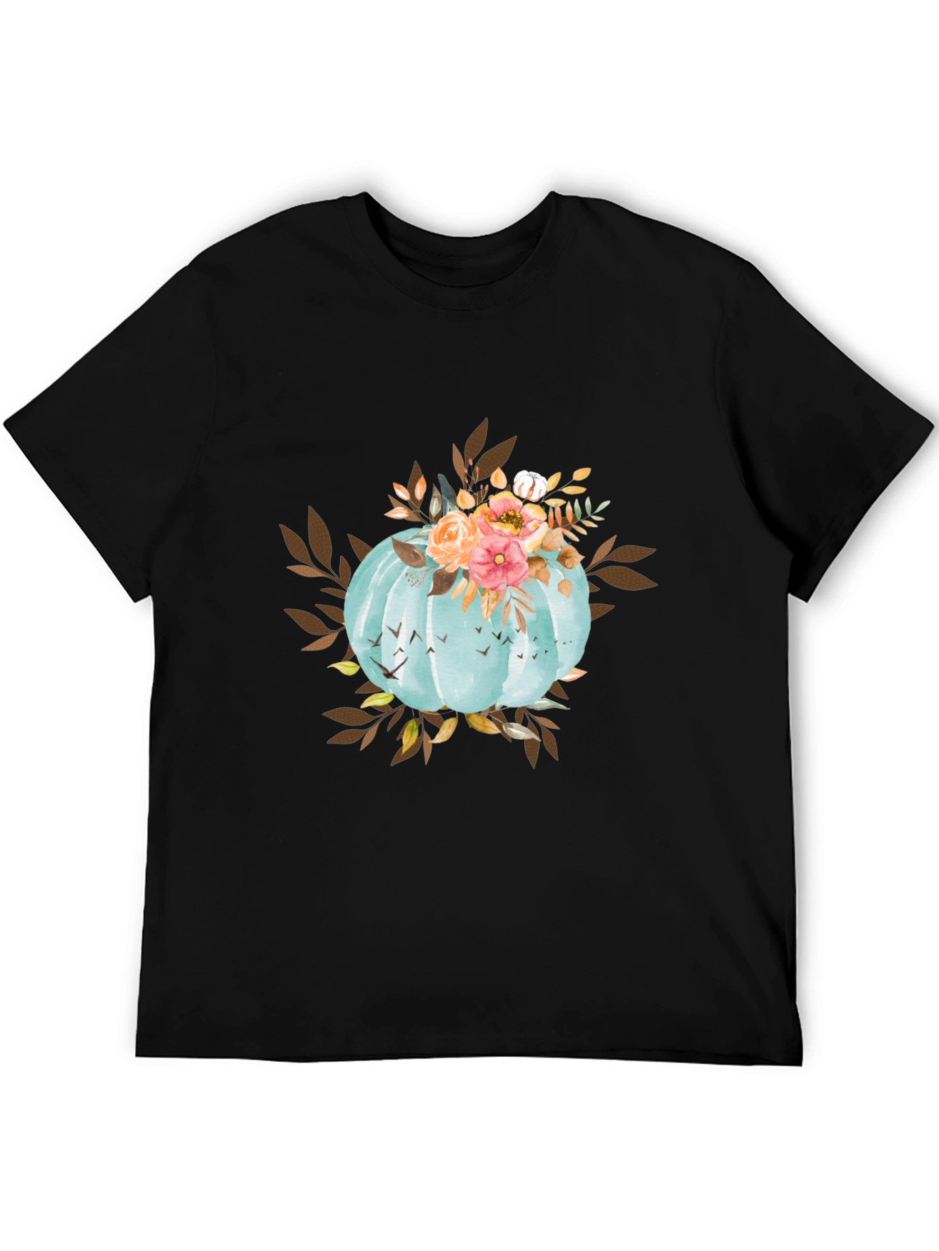 Fall Floral Pumpkin T-Shirt