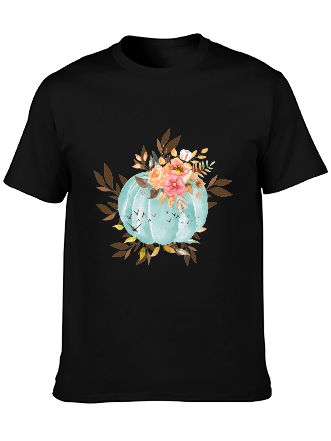 Fall Floral Pumpkin T-Shirt