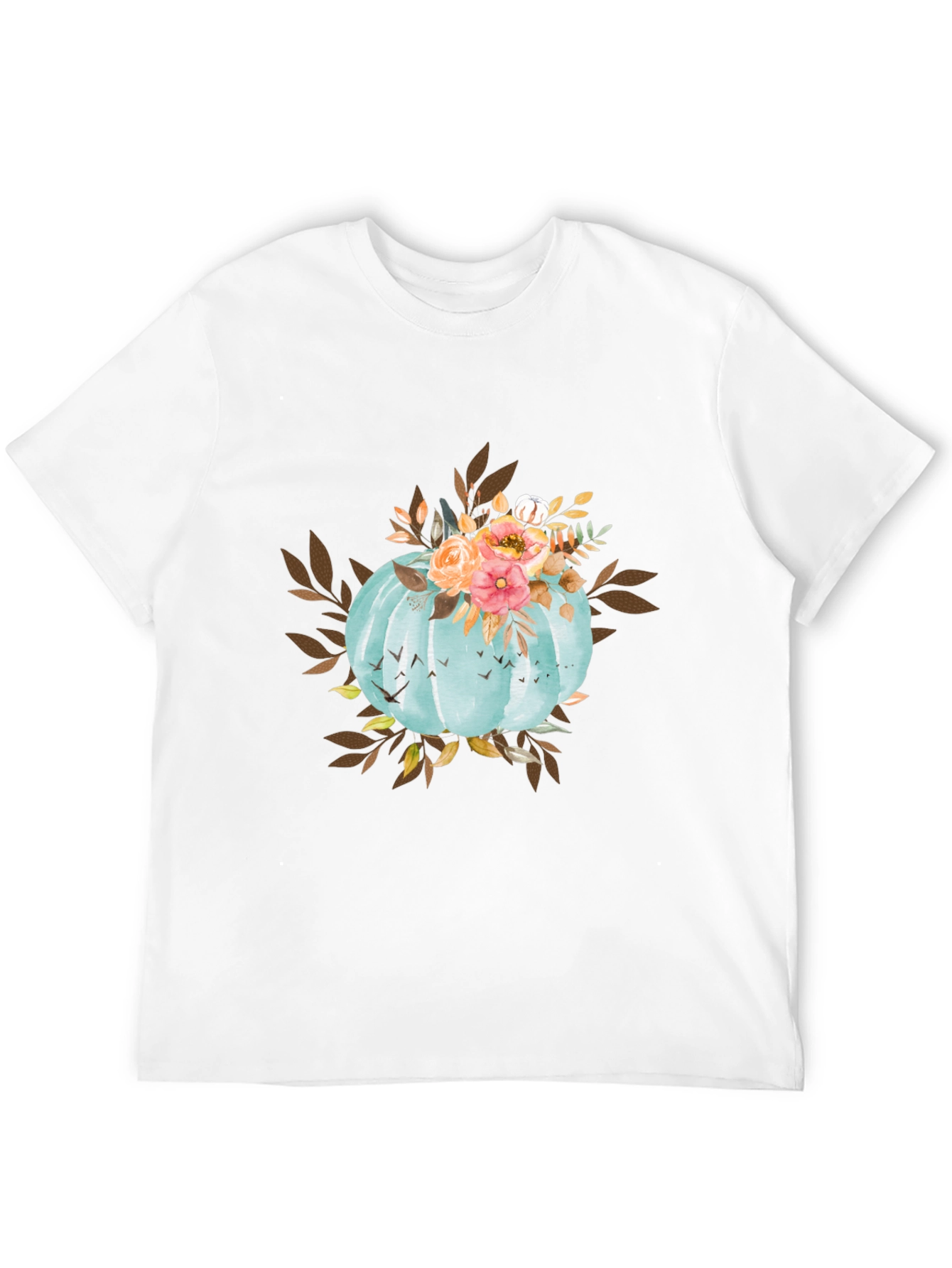 Fall Floral Pumpkin T-Shirt