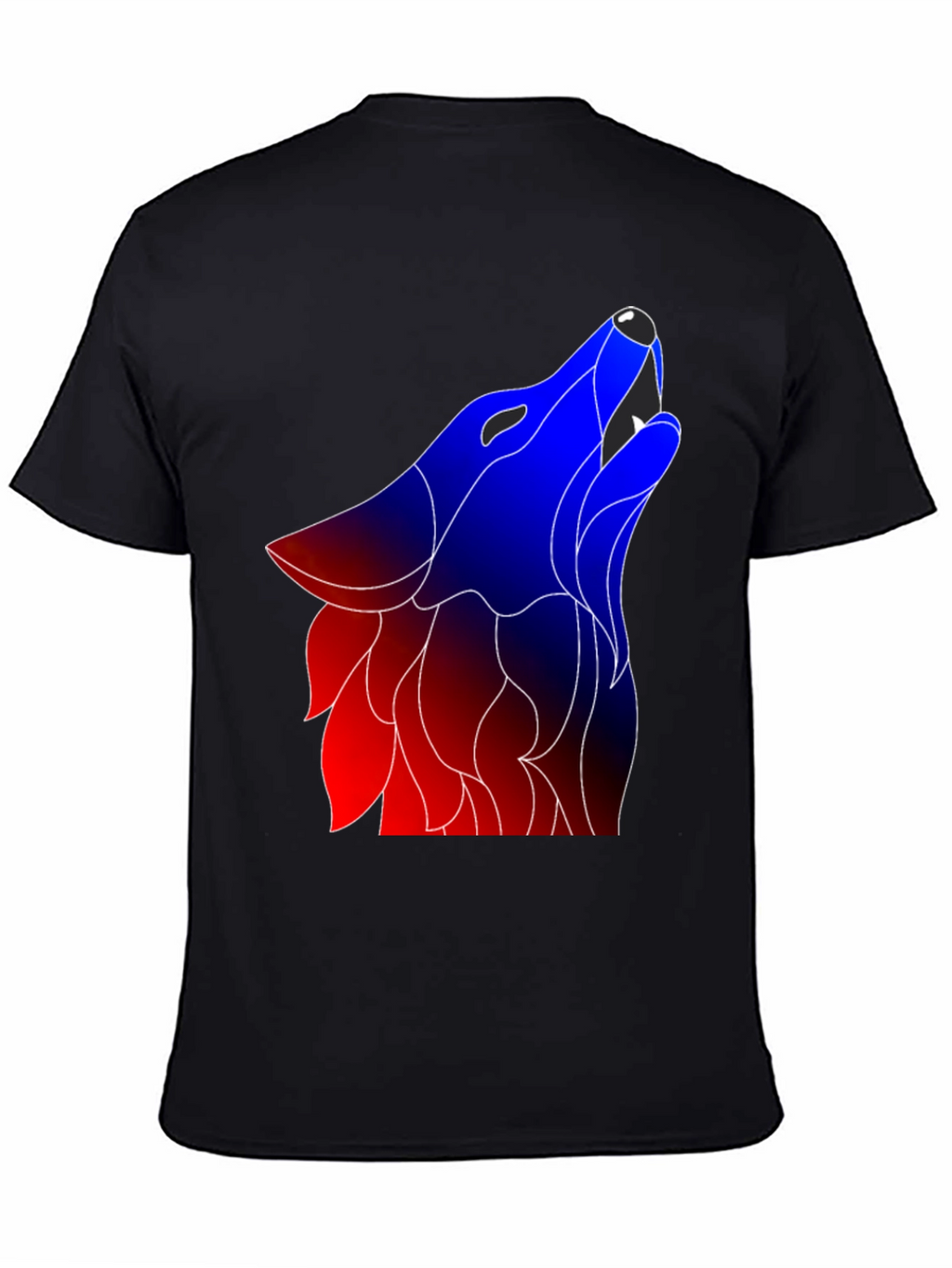 Wolf Graphic Tee - Modern Design Black Shirt