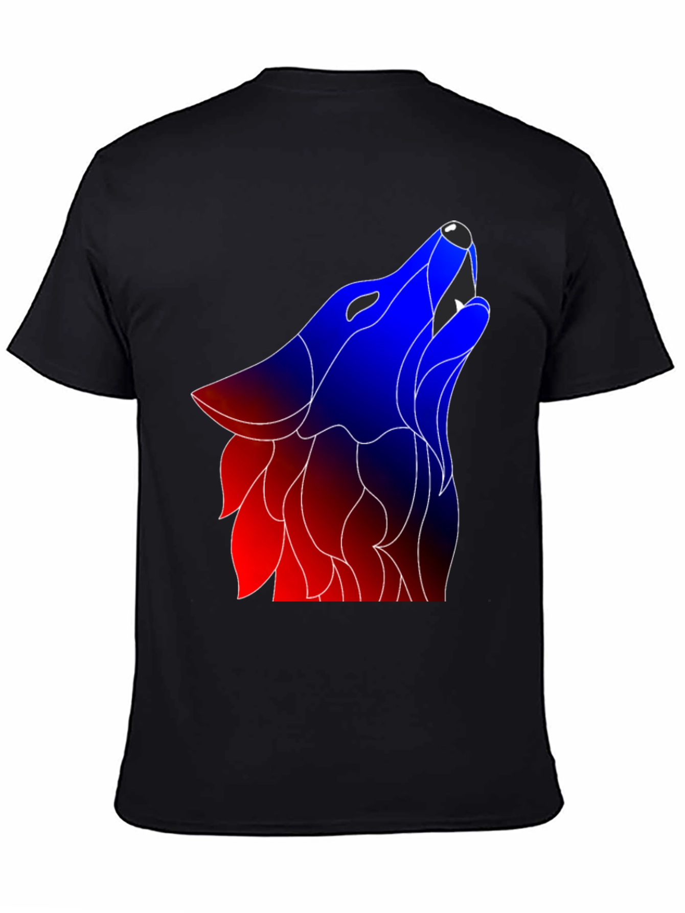 Wolf Graphic Tee - Modern Design Black Shirt