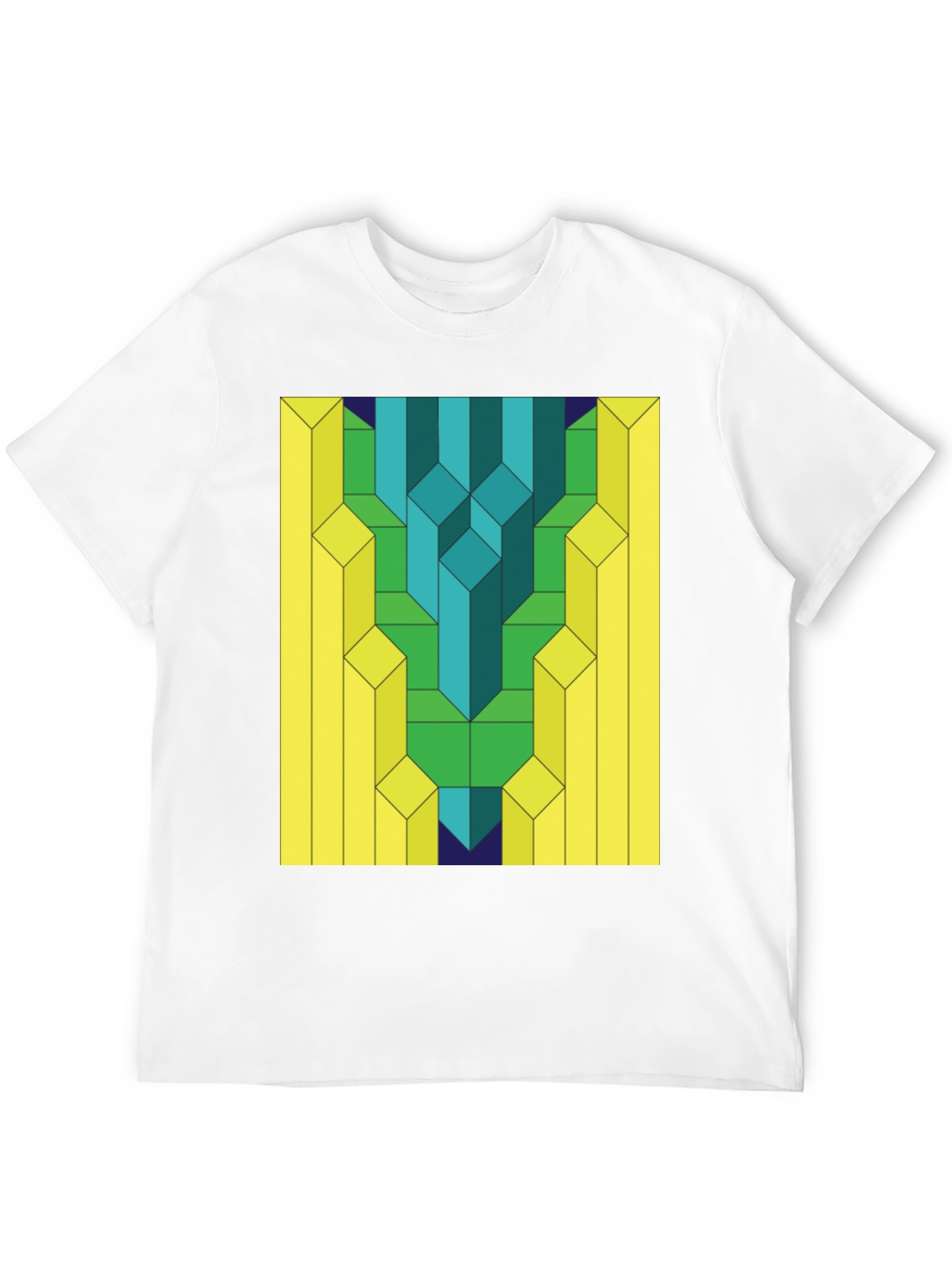 Geometric Prism Print Black T-Shirt