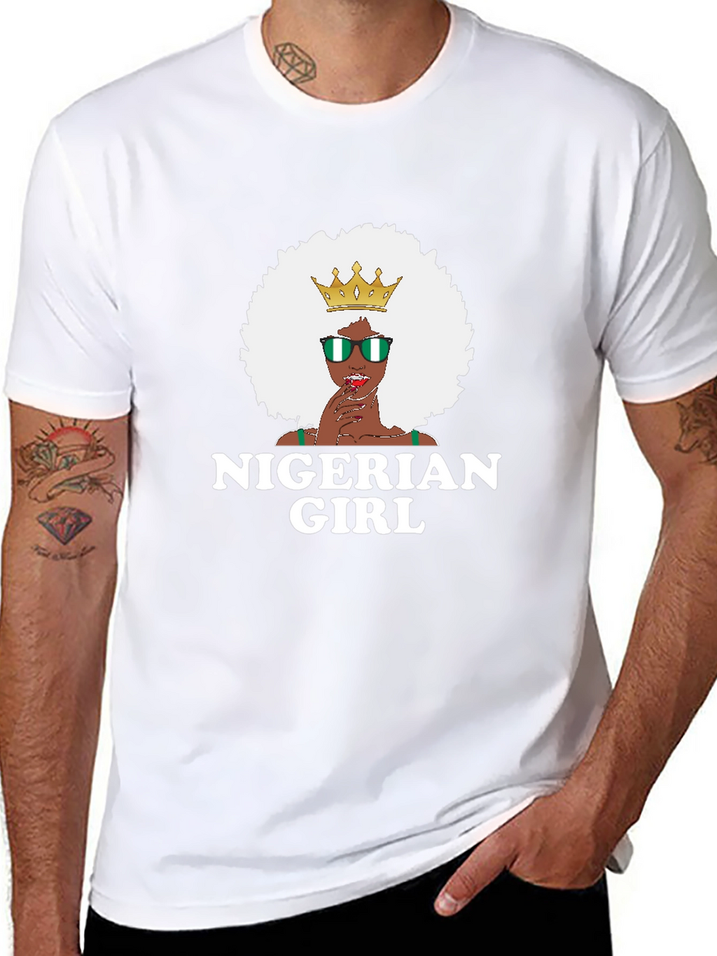 Nigerian Girl T-Shirt - Black Cotton Tee
