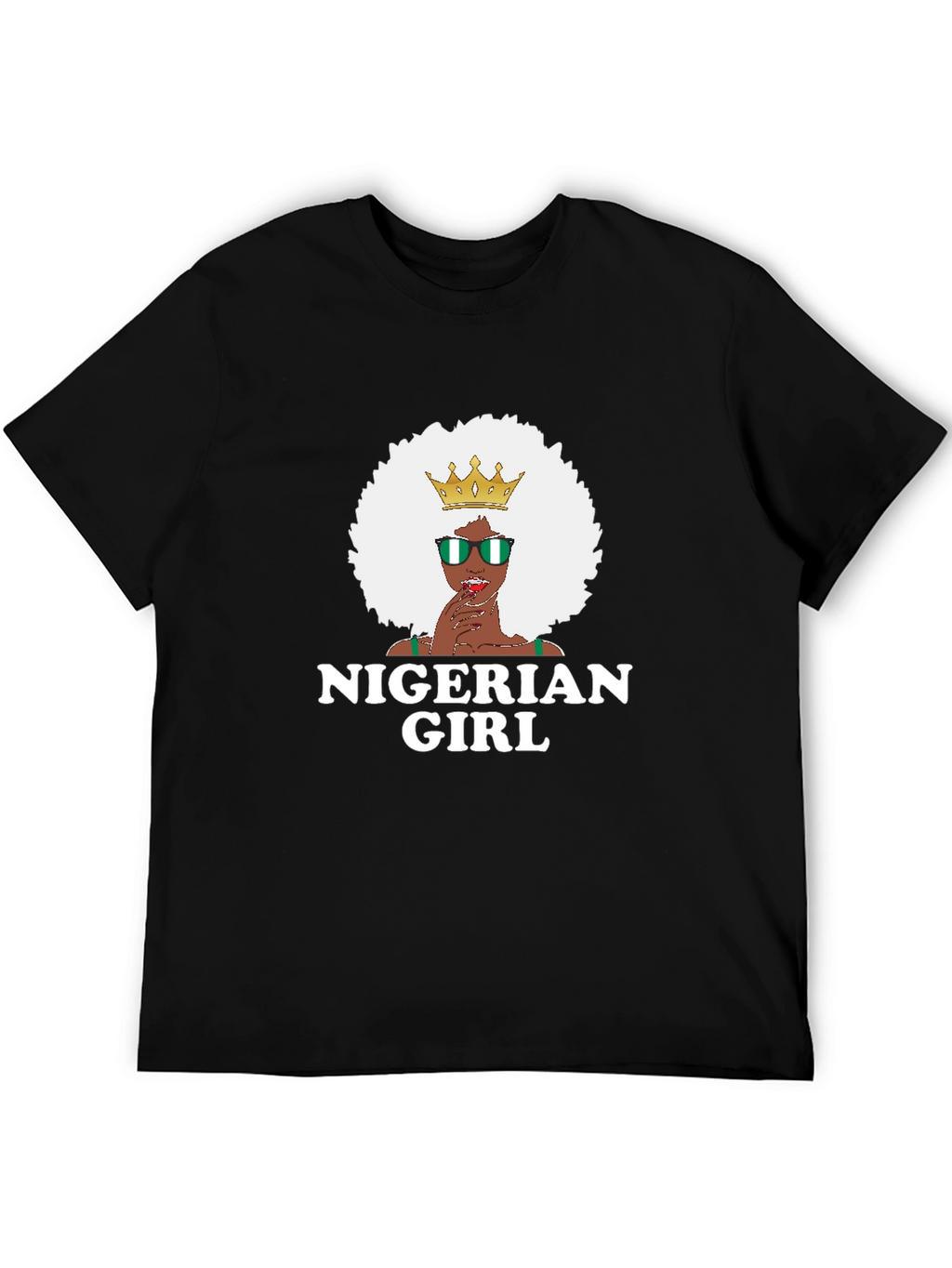 Nigerian Girl T-Shirt - Black Cotton Tee