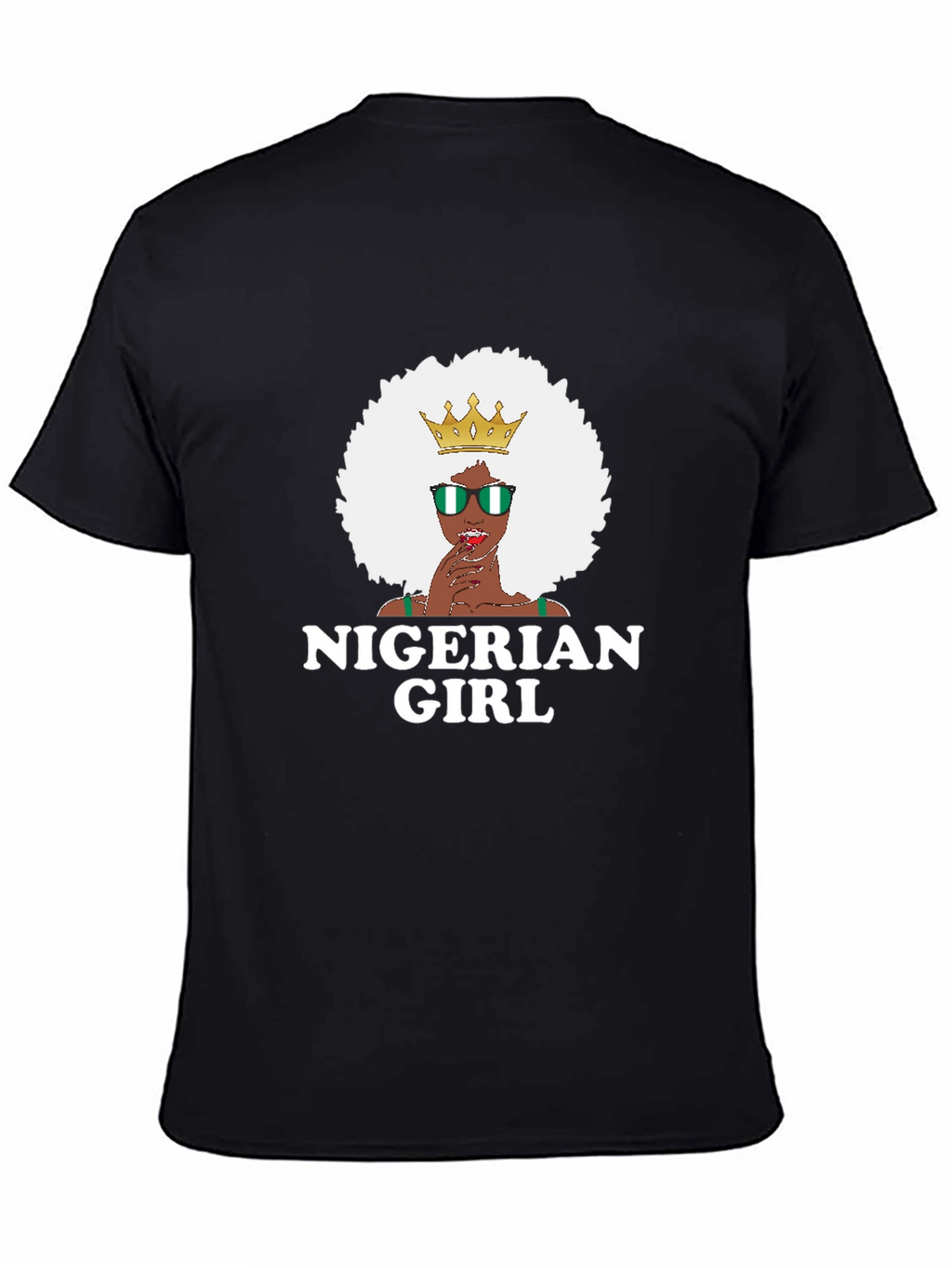 Nigerian Girl T-Shirt - Black Cotton Tee