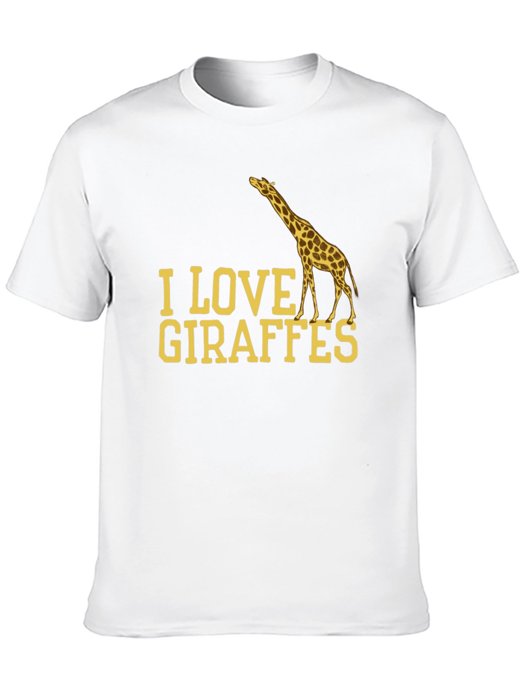 I Love Giraffes Black T-Shirt