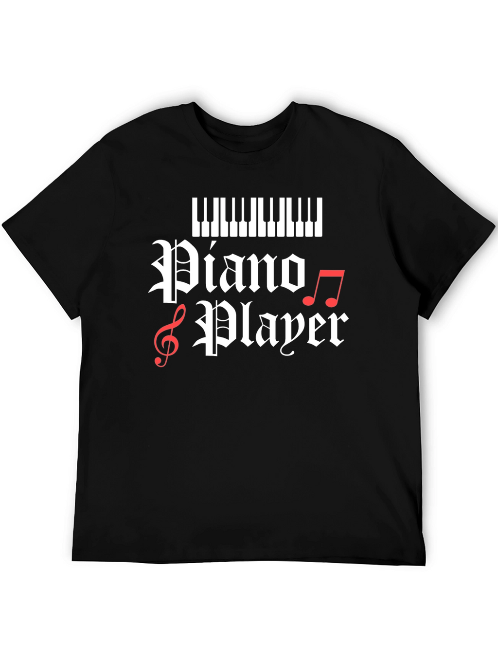 Piano Player Graphic T-Shirt - Black