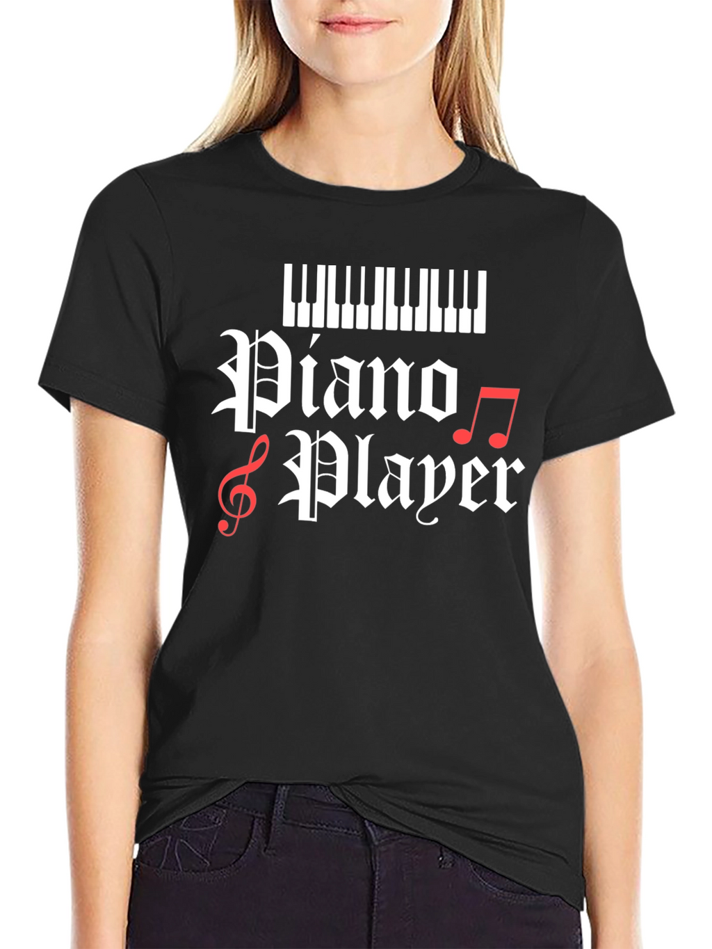 Piano Player Graphic T-Shirt - Black