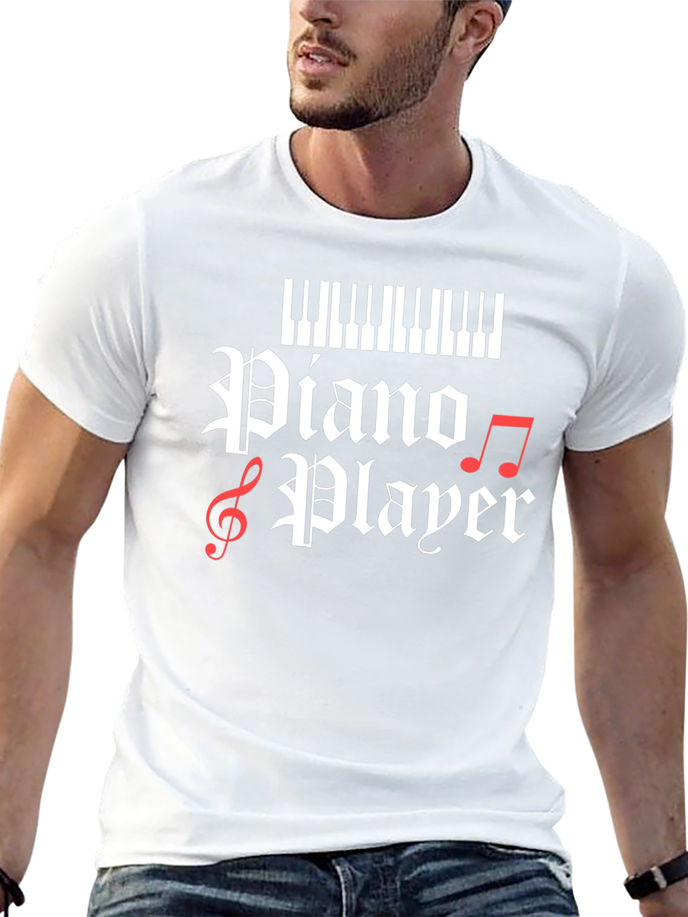 Piano Player Graphic T-Shirt - Black