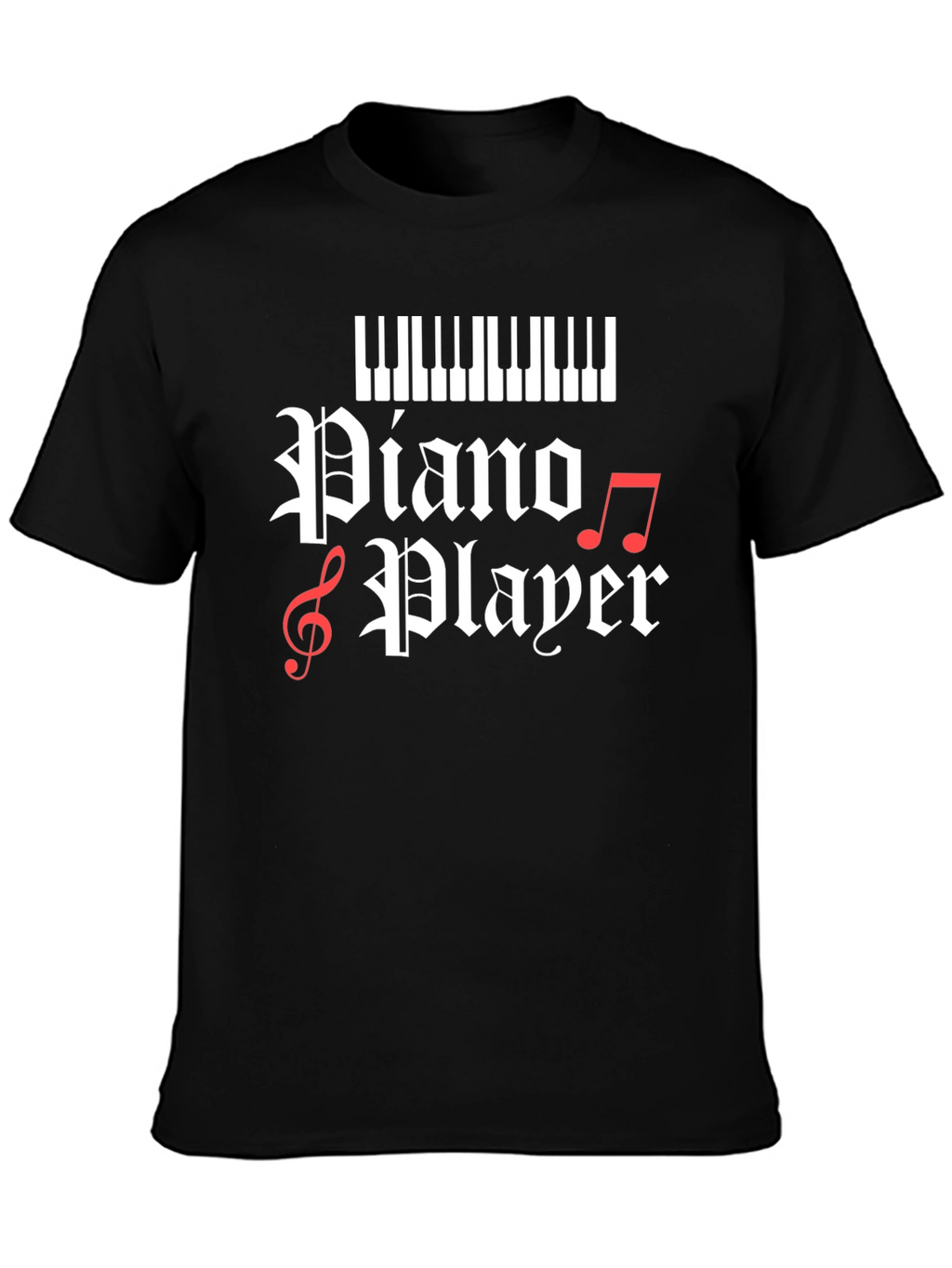 Piano Player Graphic T-Shirt - Black