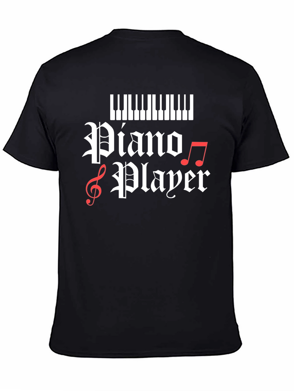Piano Player Graphic T-Shirt - Black