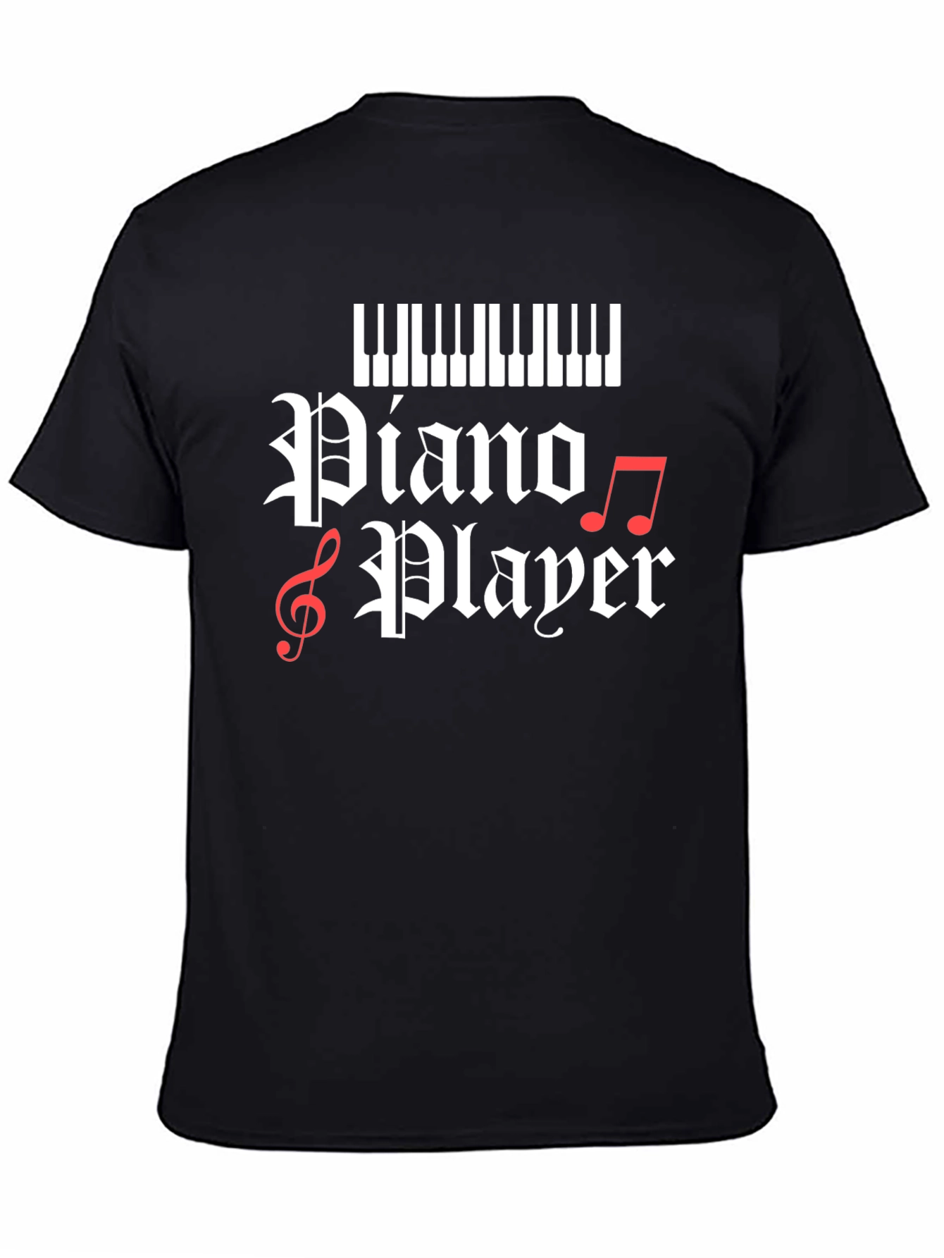 Piano Player Graphic T-Shirt - Black