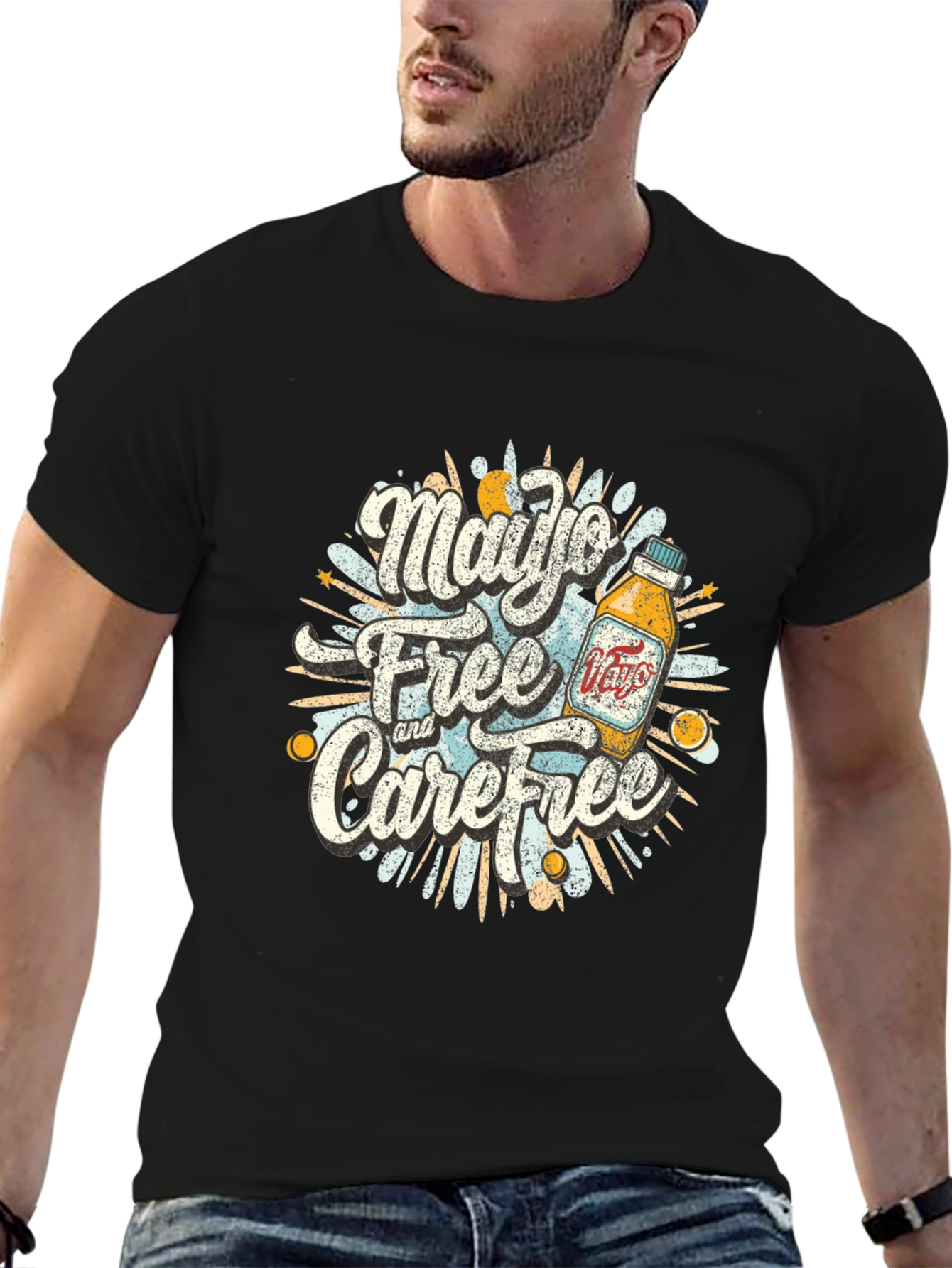 Mayo Free & Carefree Black Graphic Tee