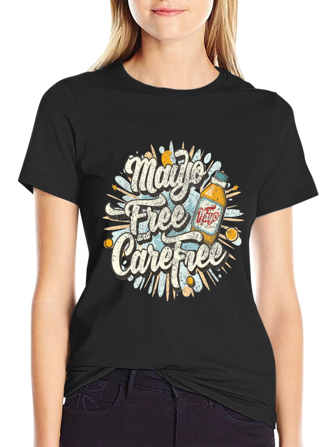 Mayo Free & Carefree Black Graphic Tee