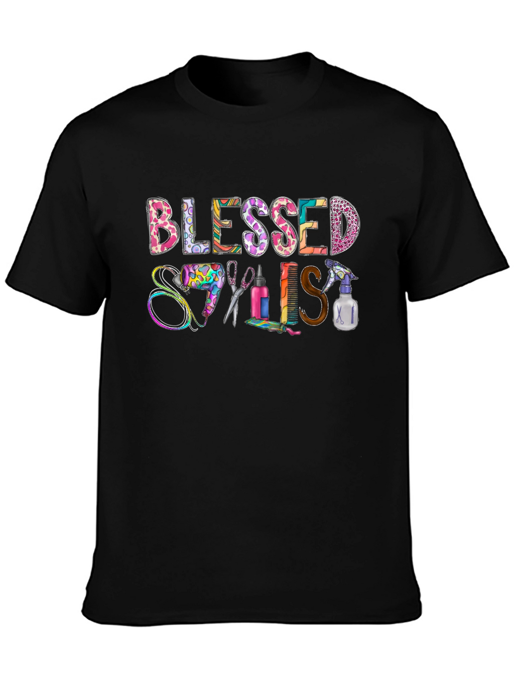 Blessed Stylist T-Shirt - Hairdresser Apparel