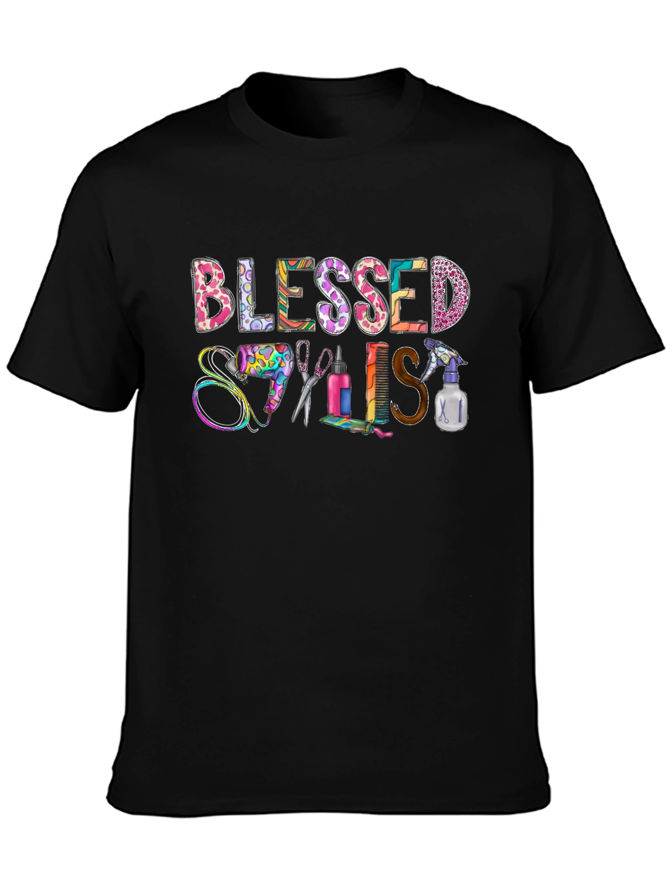 Blessed Stylist T-Shirt - Hairdresser Apparel