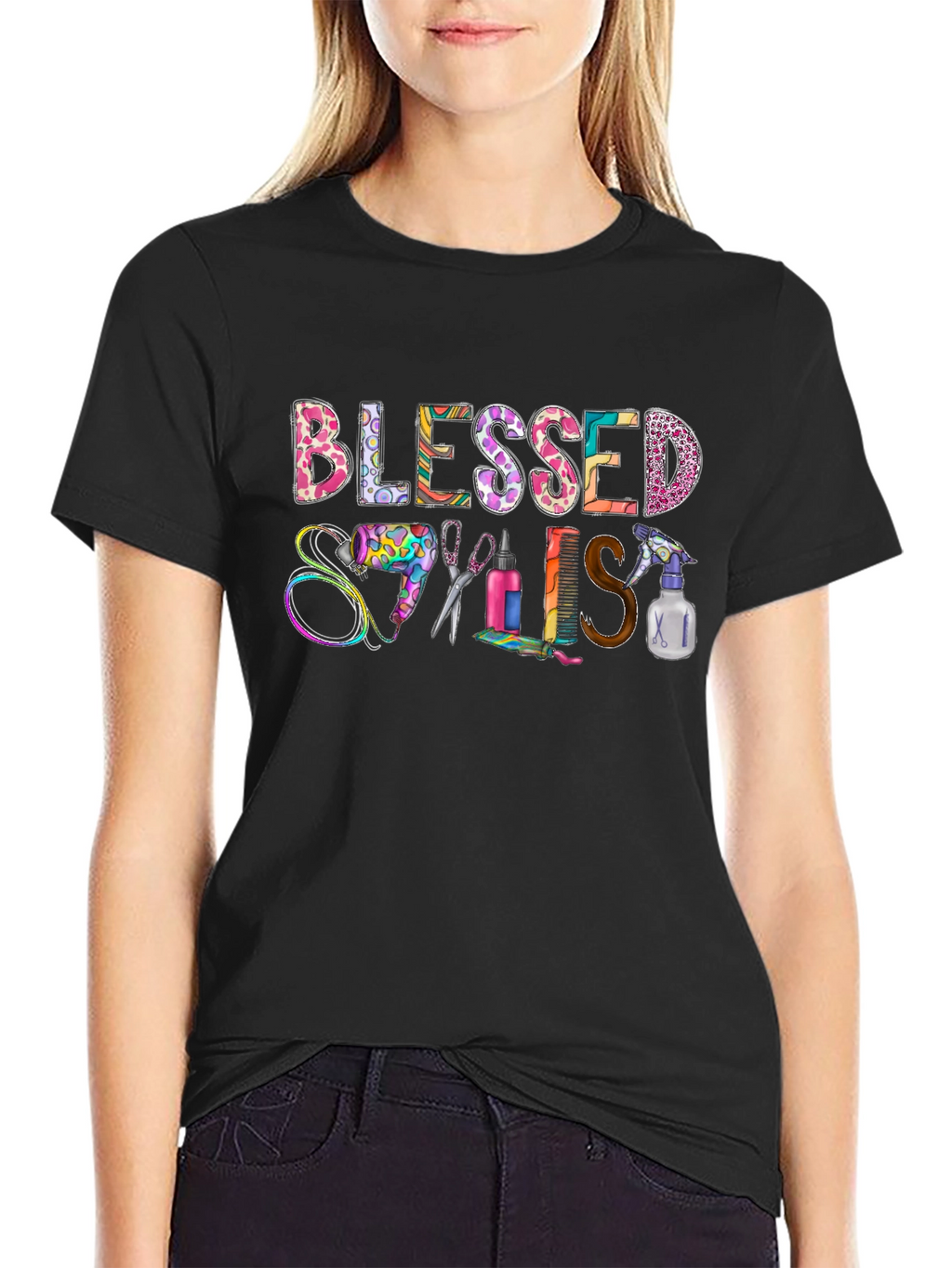 Blessed Stylist T-Shirt - Hairdresser Apparel