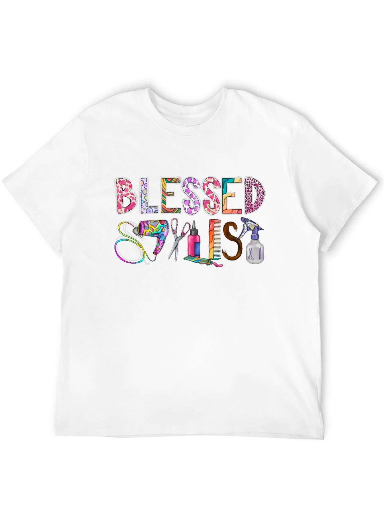 Blessed Stylist T-Shirt - Hairdresser Apparel