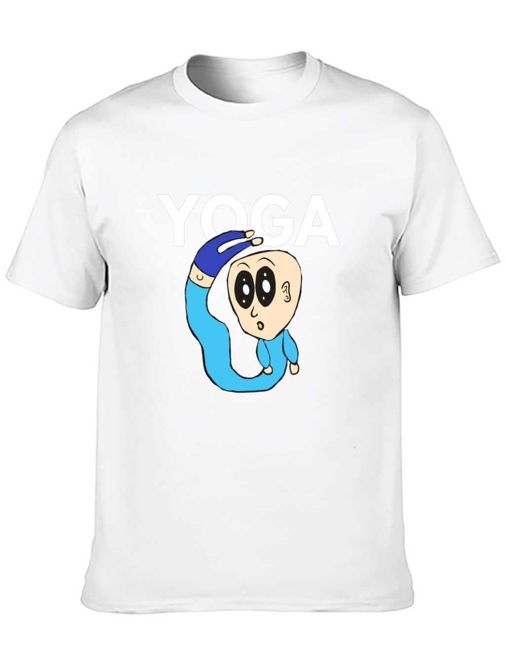 Yoga Cartoon Graphic Tee - Black Cotton Blend