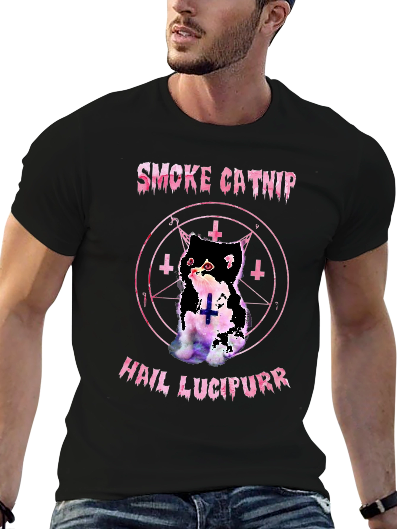 Smoke Catnip Hail Lucipurr Graphic T-Shirt