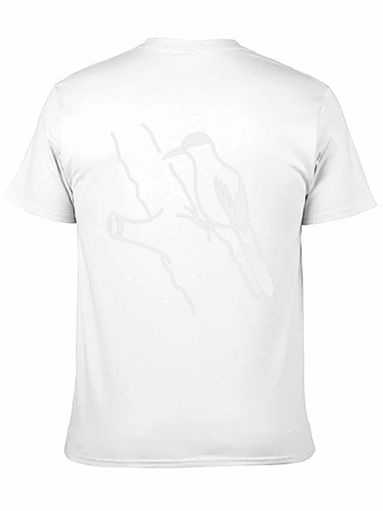 Bird on Branch Graphic Tee - Classic Black Cotton T-Shirt