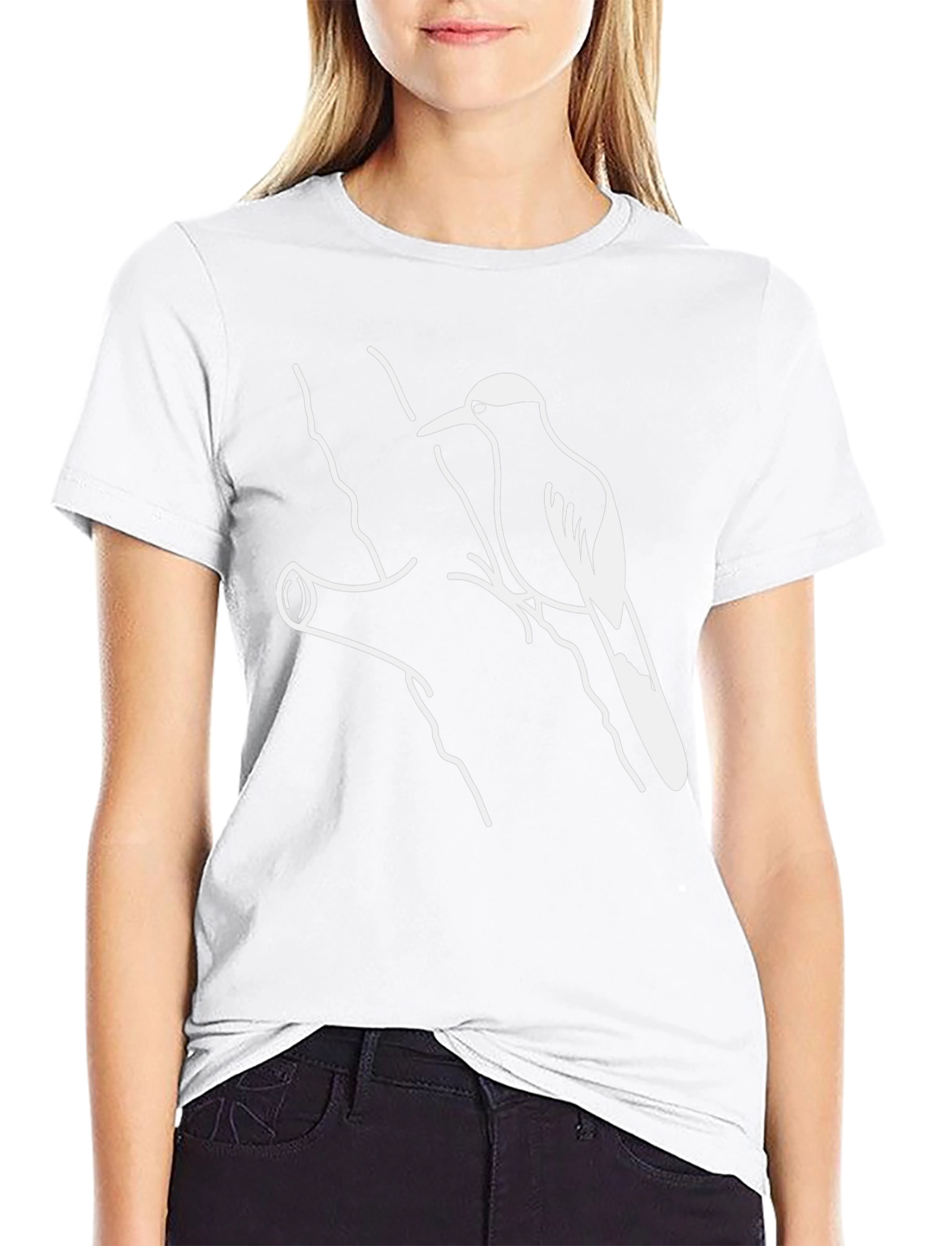 Bird on Branch Graphic Tee - Classic Black Cotton T-Shirt