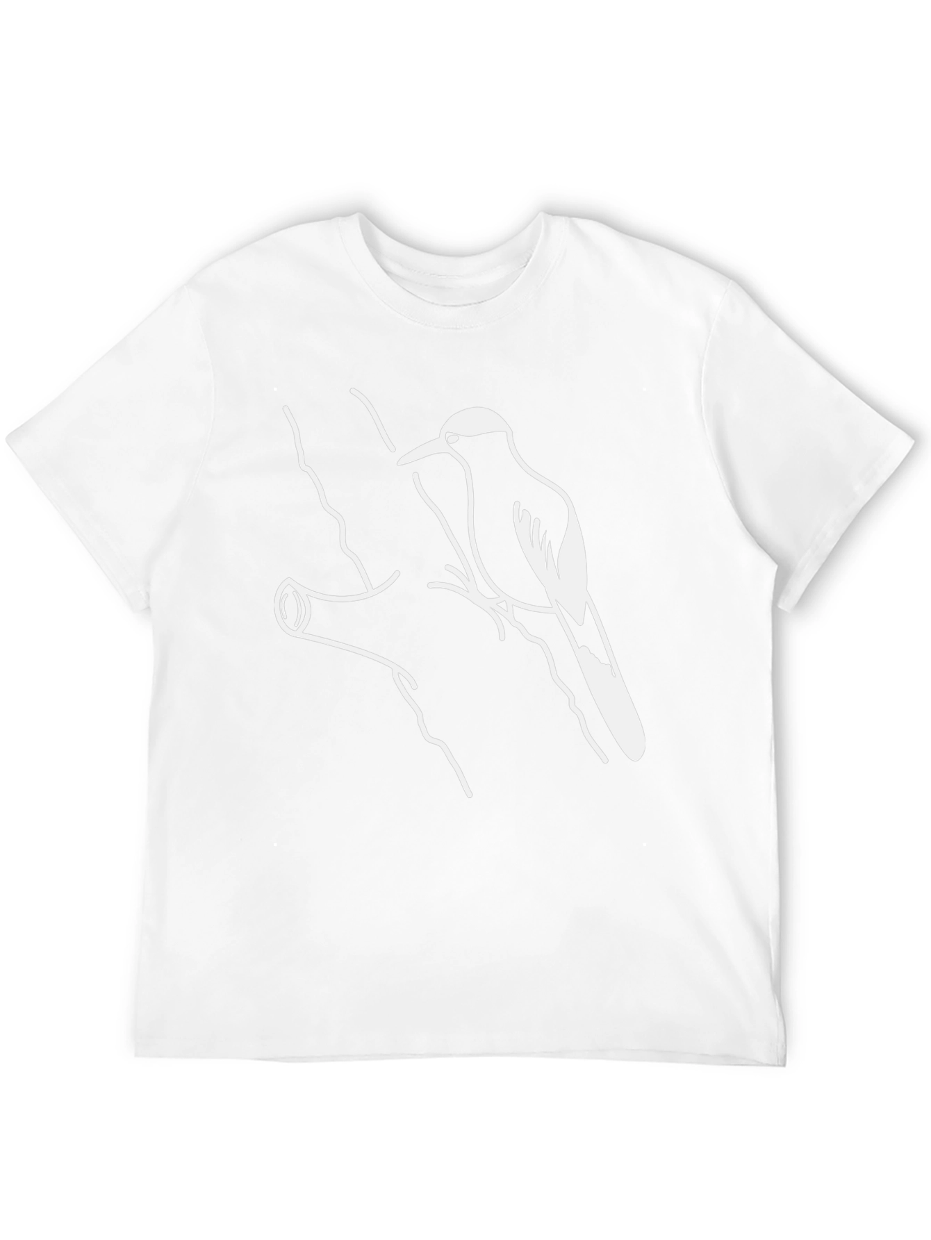 Bird on Branch Graphic Tee - Classic Black Cotton T-Shirt