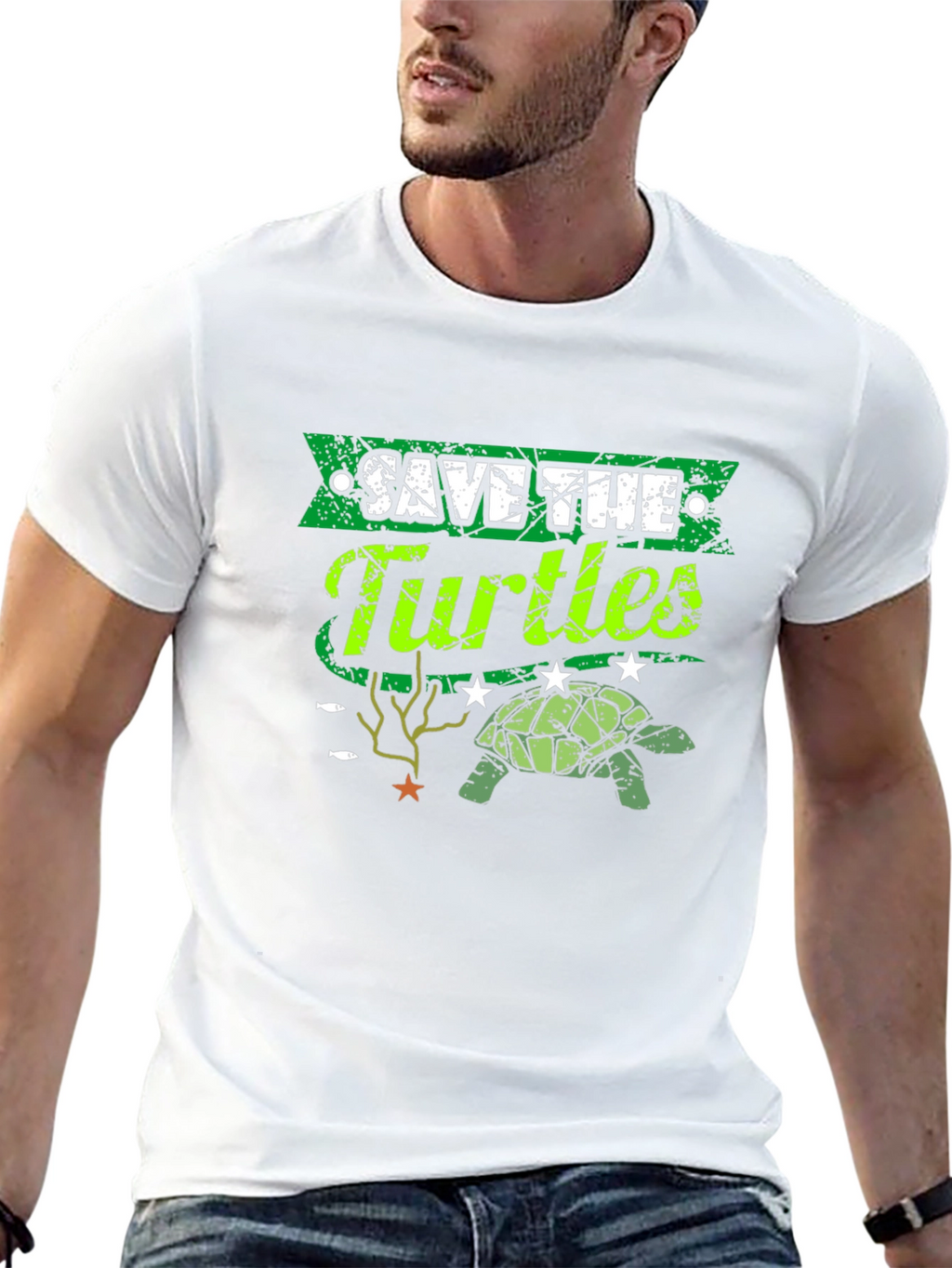 Save the Turtles Graphic T-Shirt - Environmental Awareness