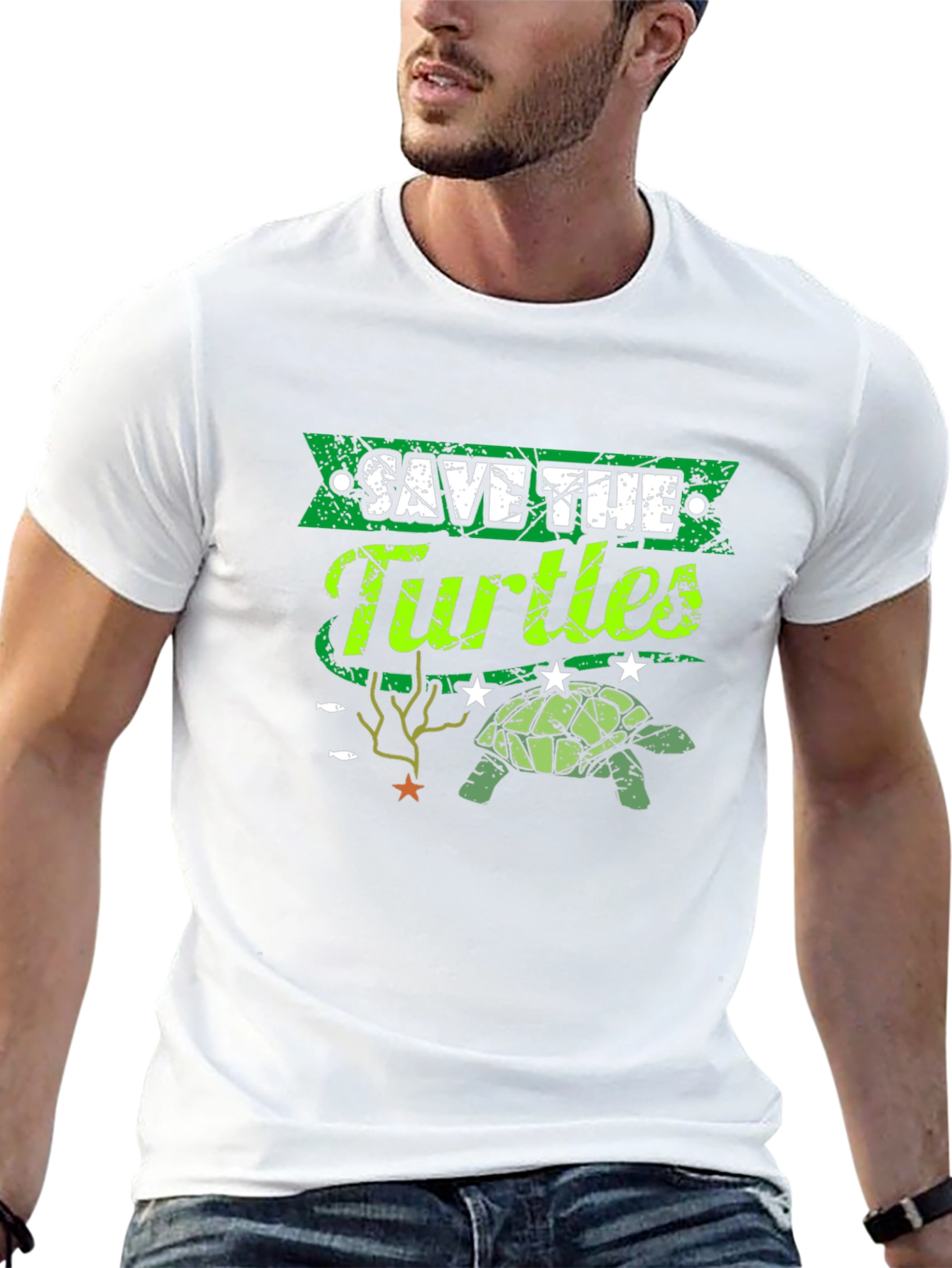 Save the Turtles Graphic T-Shirt - Environmental Awareness