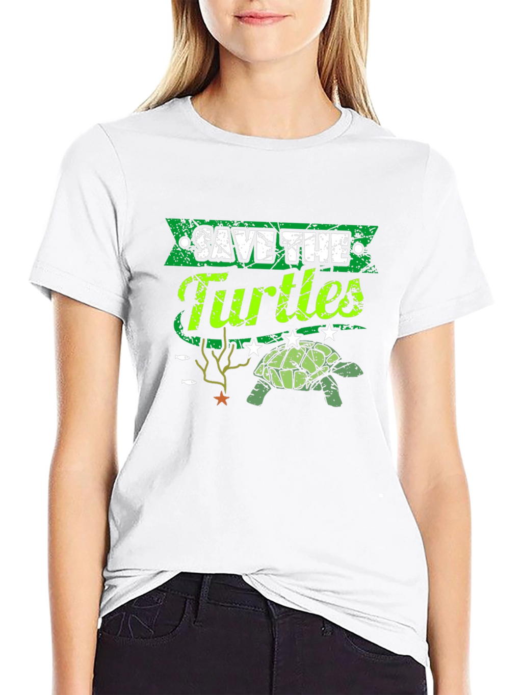 Save the Turtles Graphic T-Shirt - Environmental Awareness