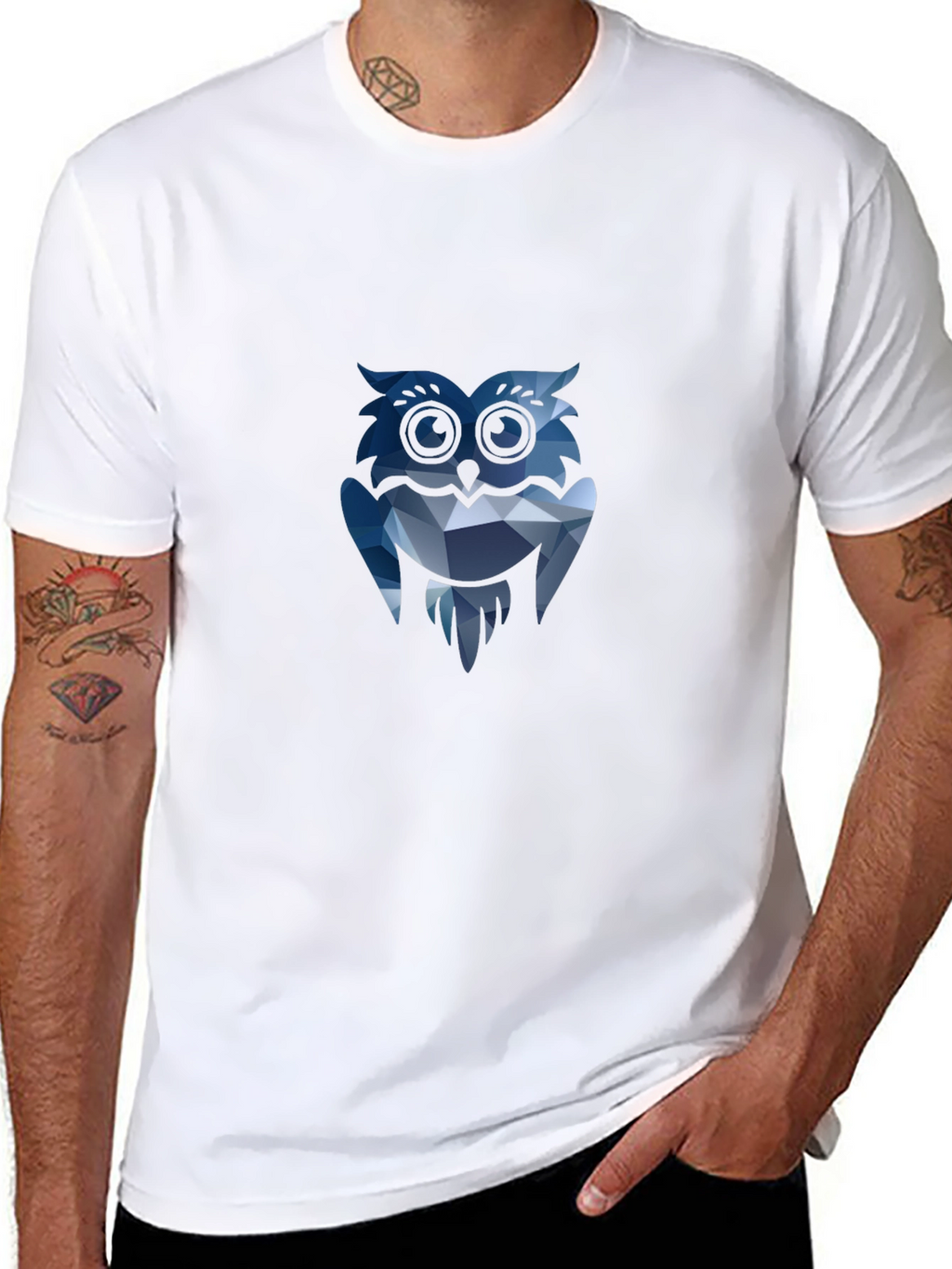 Geometric Owl Graphic T-Shirt - Modern & Stylish