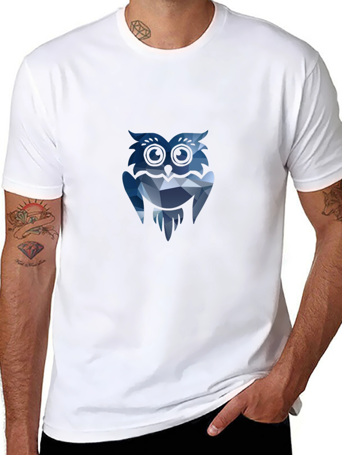 Geometric Owl Graphic T-Shirt - Modern & Stylish