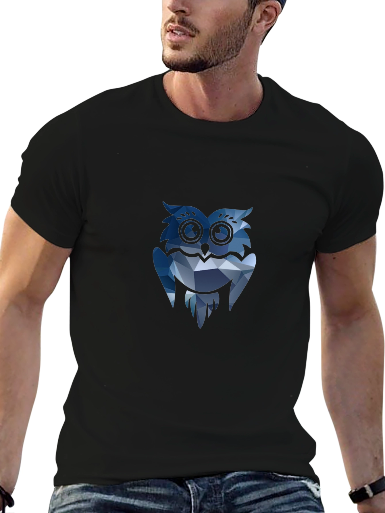 Geometric Owl Graphic T-Shirt - Modern & Stylish