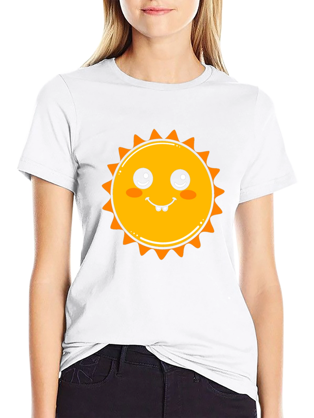 Cute Sun Graphic Black T-Shirt