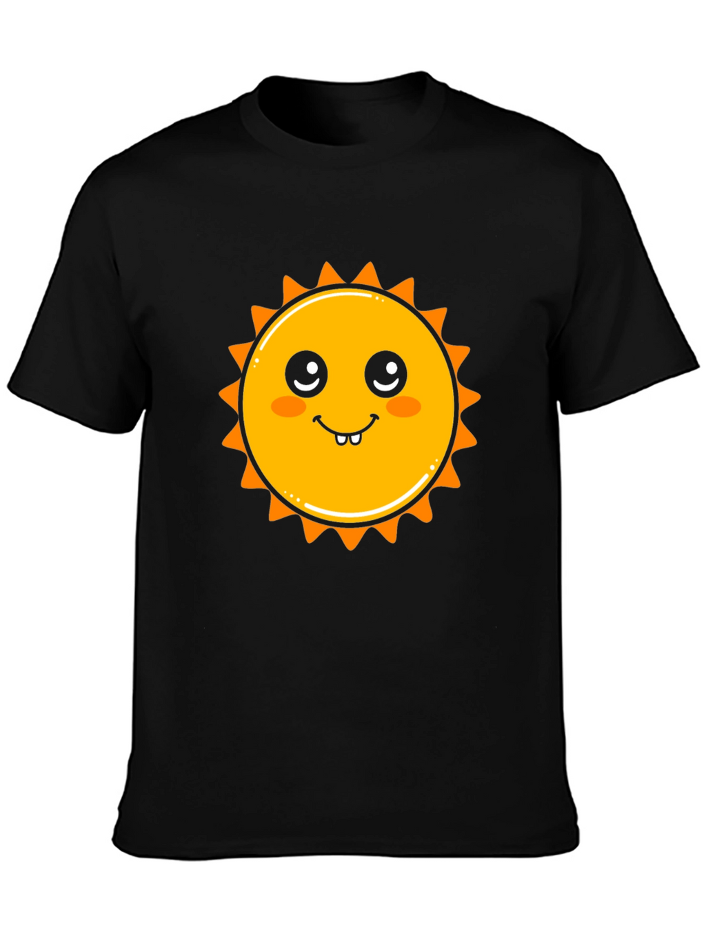 Cute Sun Graphic Black T-Shirt