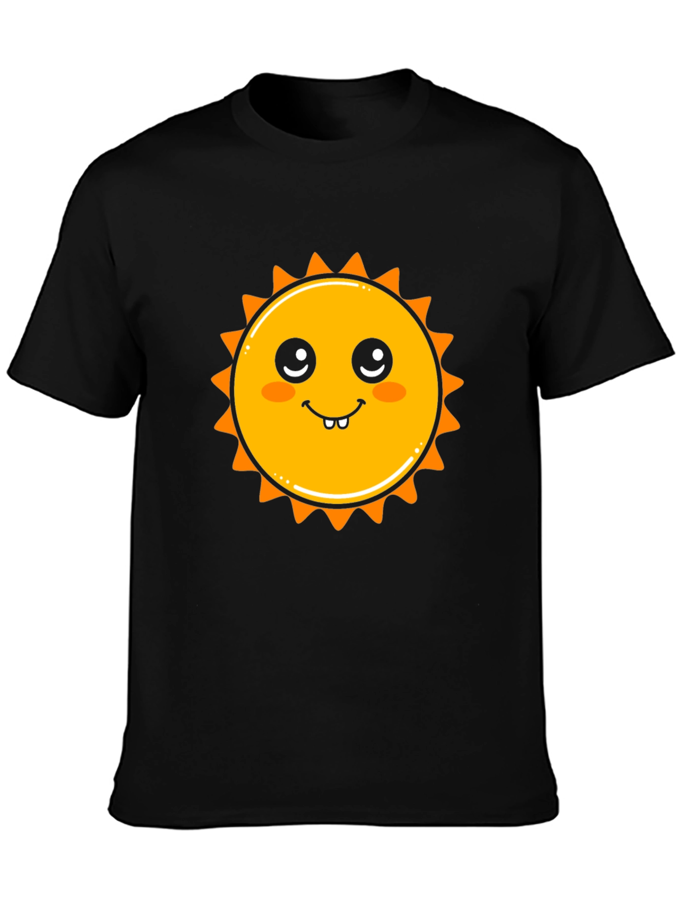 Cute Sun Graphic Black T-Shirt