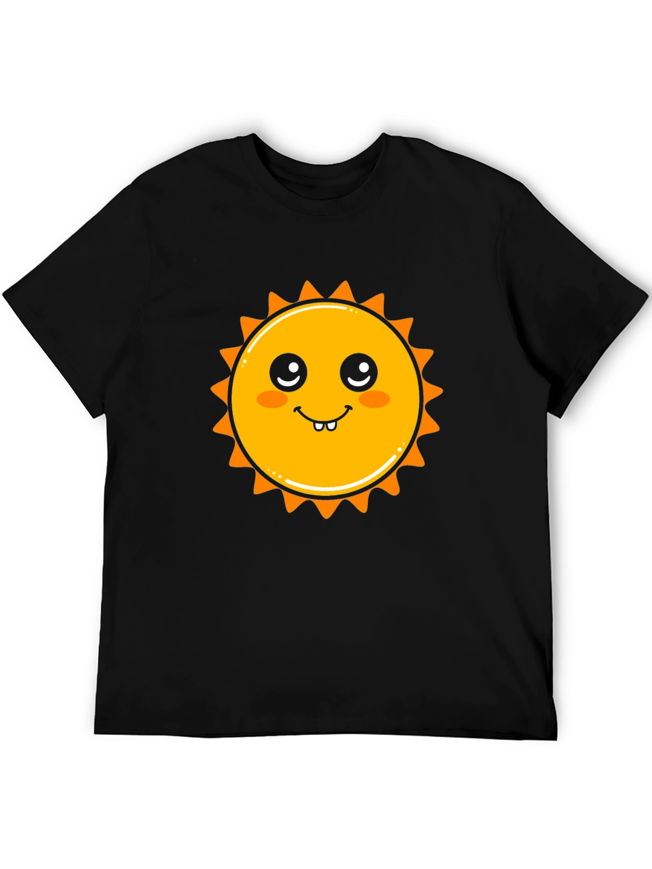 Cute Sun Graphic Black T-Shirt
