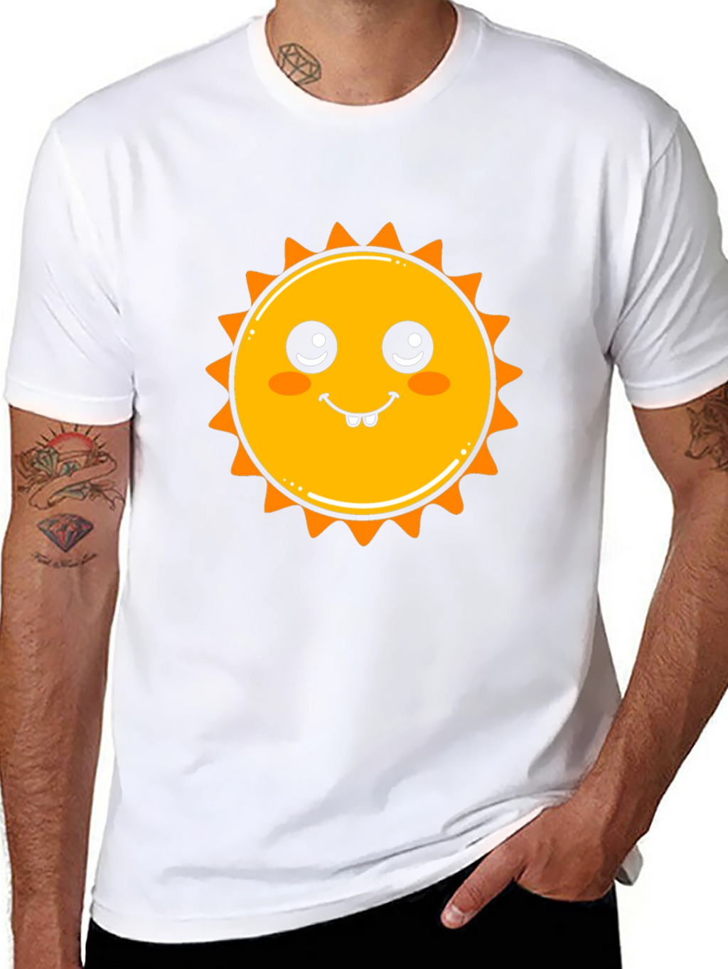 Cute Sun Graphic Black T-Shirt