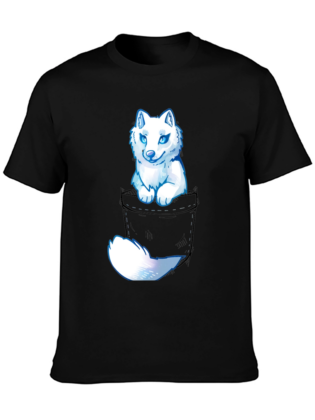 Wolf Pocket Graphic Tee - Mens Casual T-Shirt