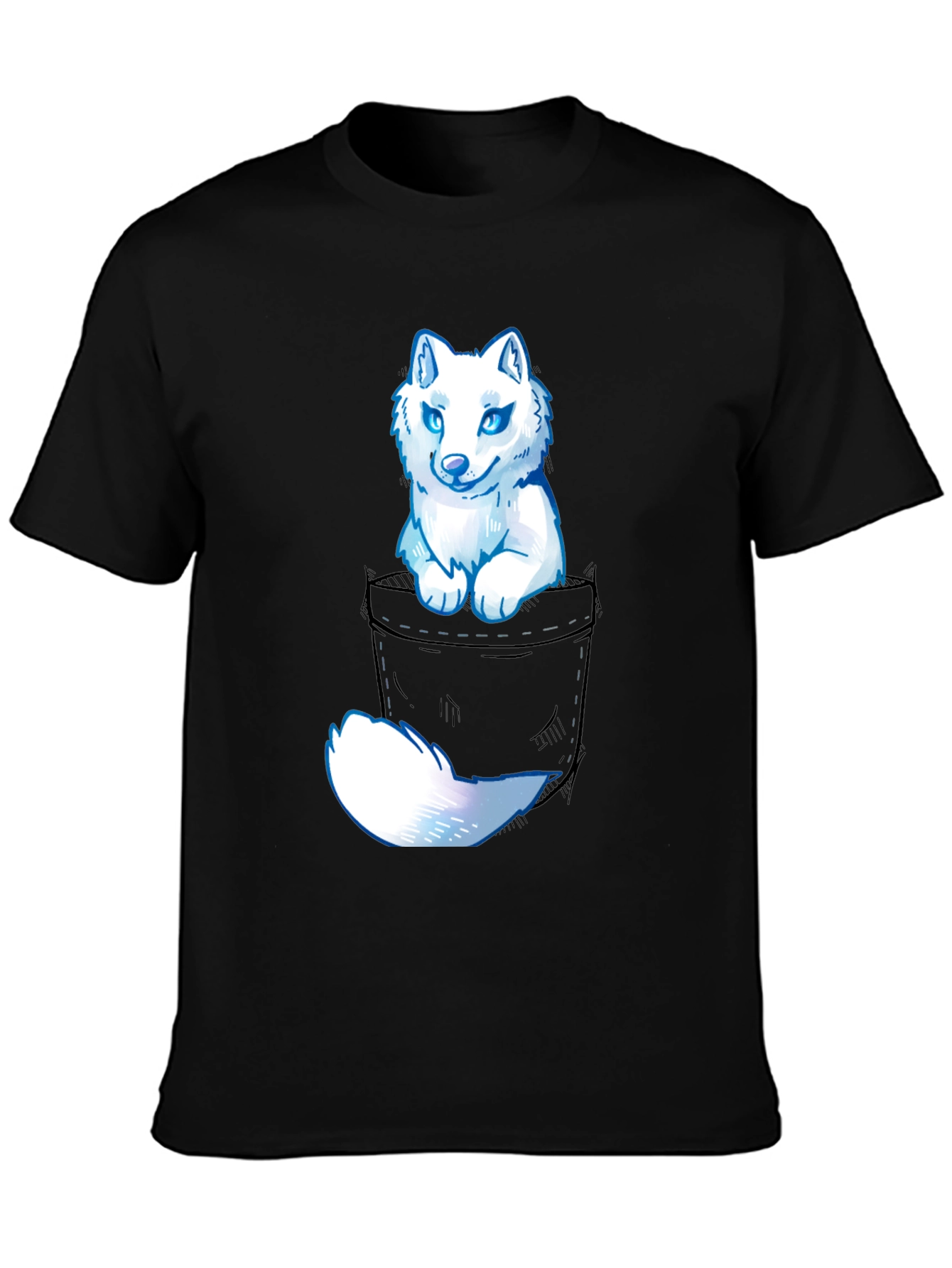 Wolf Pocket Graphic Tee - Mens Casual T-Shirt