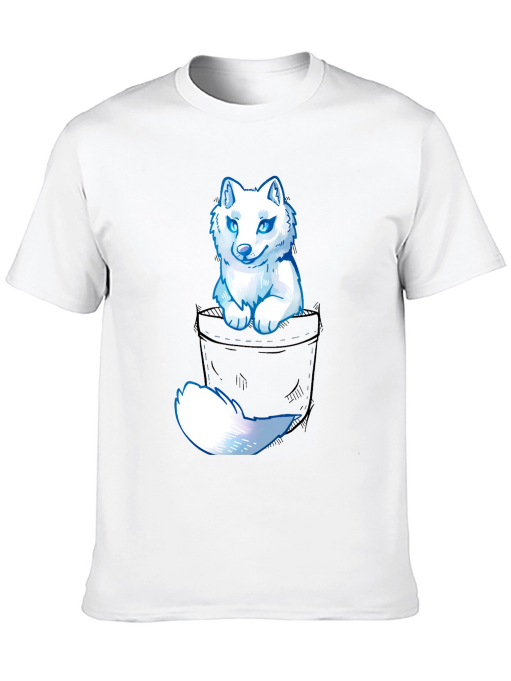 Wolf Pocket Graphic Tee - Mens Casual T-Shirt