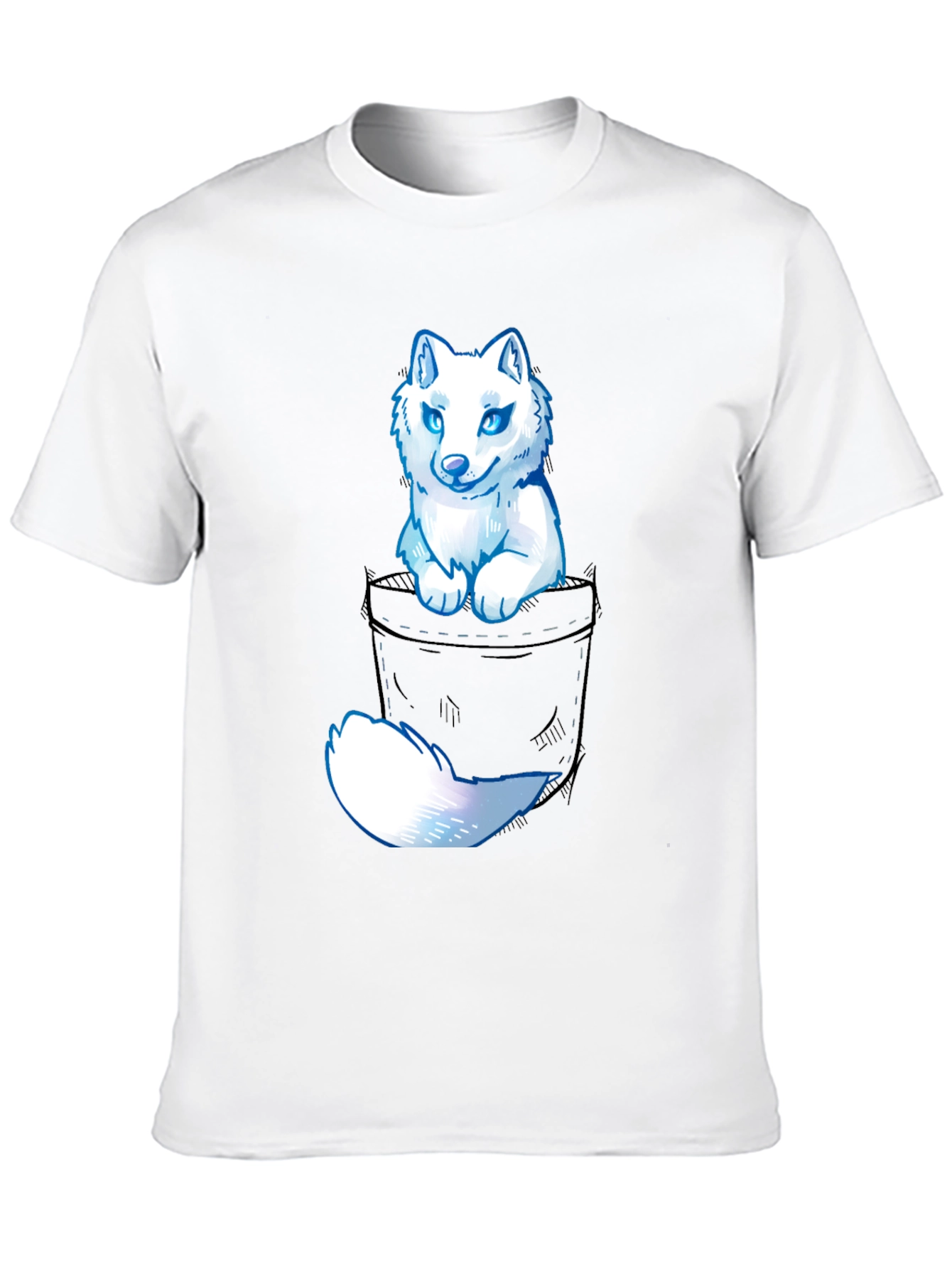 Wolf Pocket Graphic Tee - Mens Casual T-Shirt